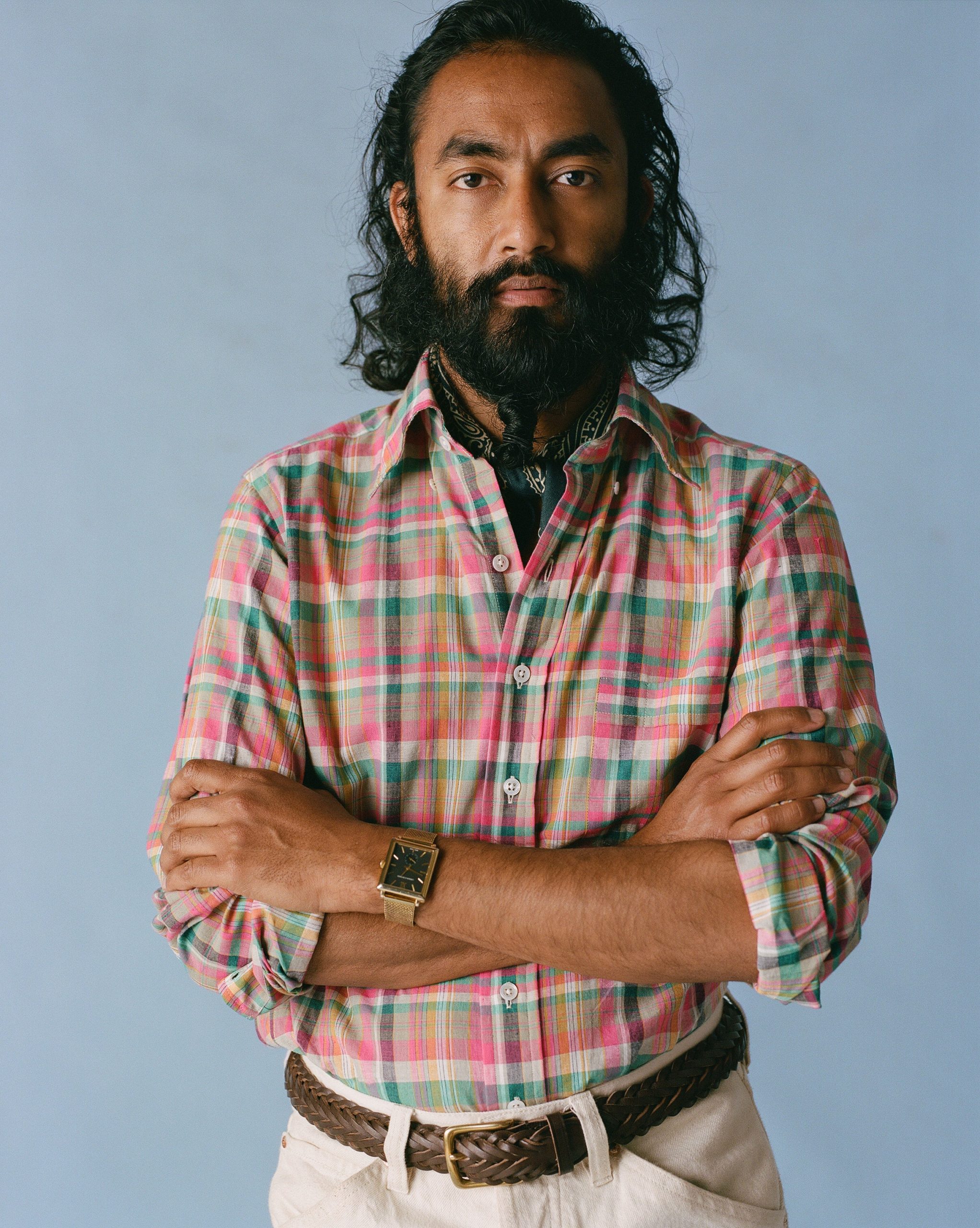 Brown Plaited Bridle Leather Belt with Brass Buckle - Image 5