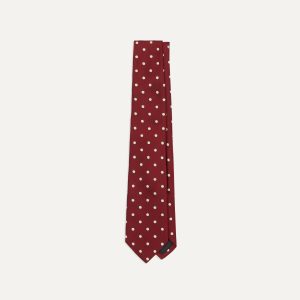 Red Polka Dot Silk Tipped Tie