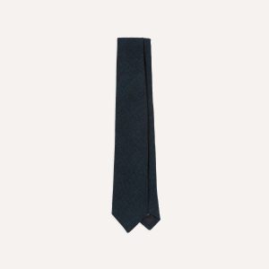 Navy Shetland Wool Tipped Tie