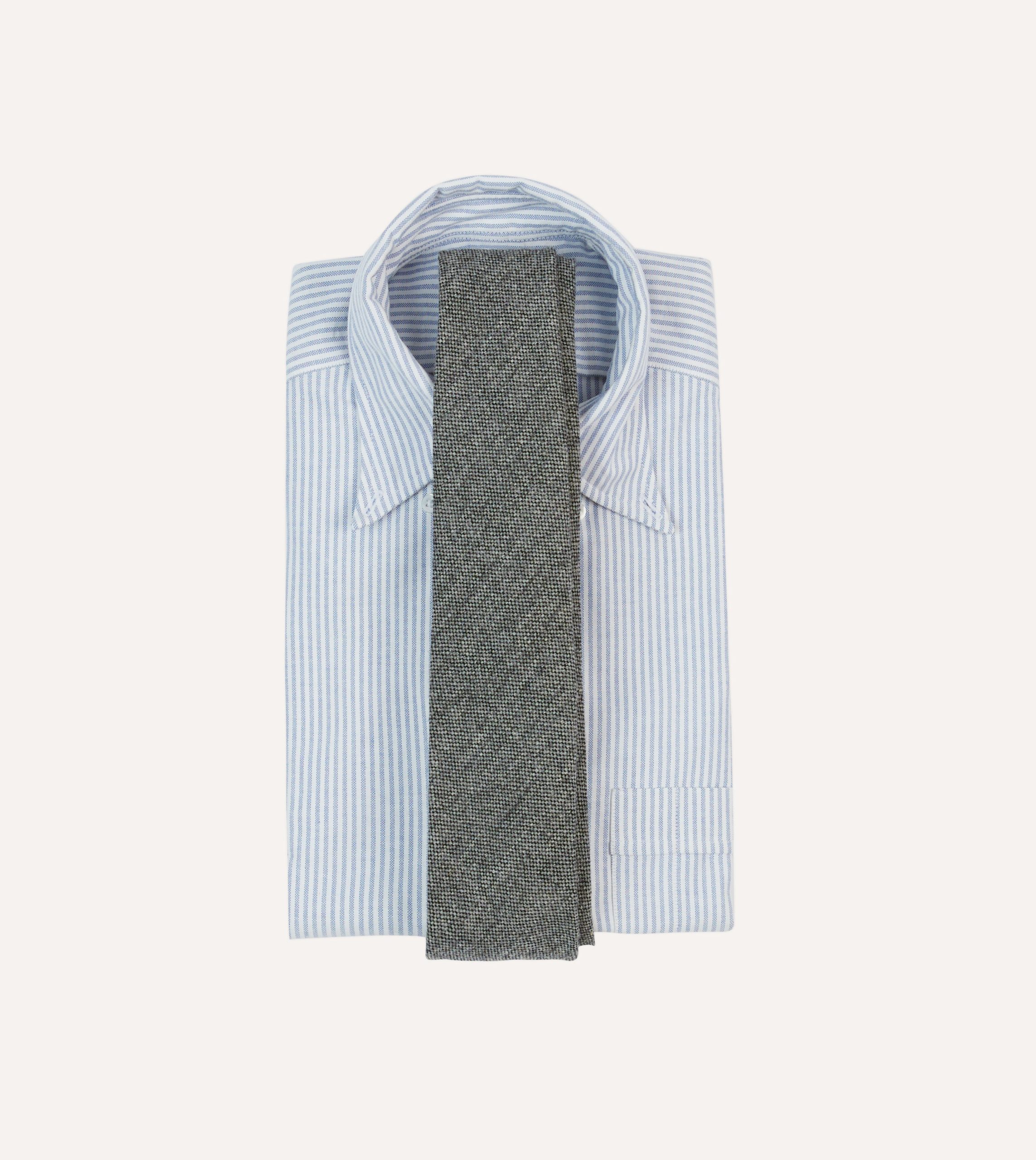 Grey Shetland Wool Tipped Tie - Image 2