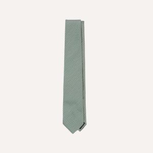 Green Houndstooth Mogador Silk Tipped Tie