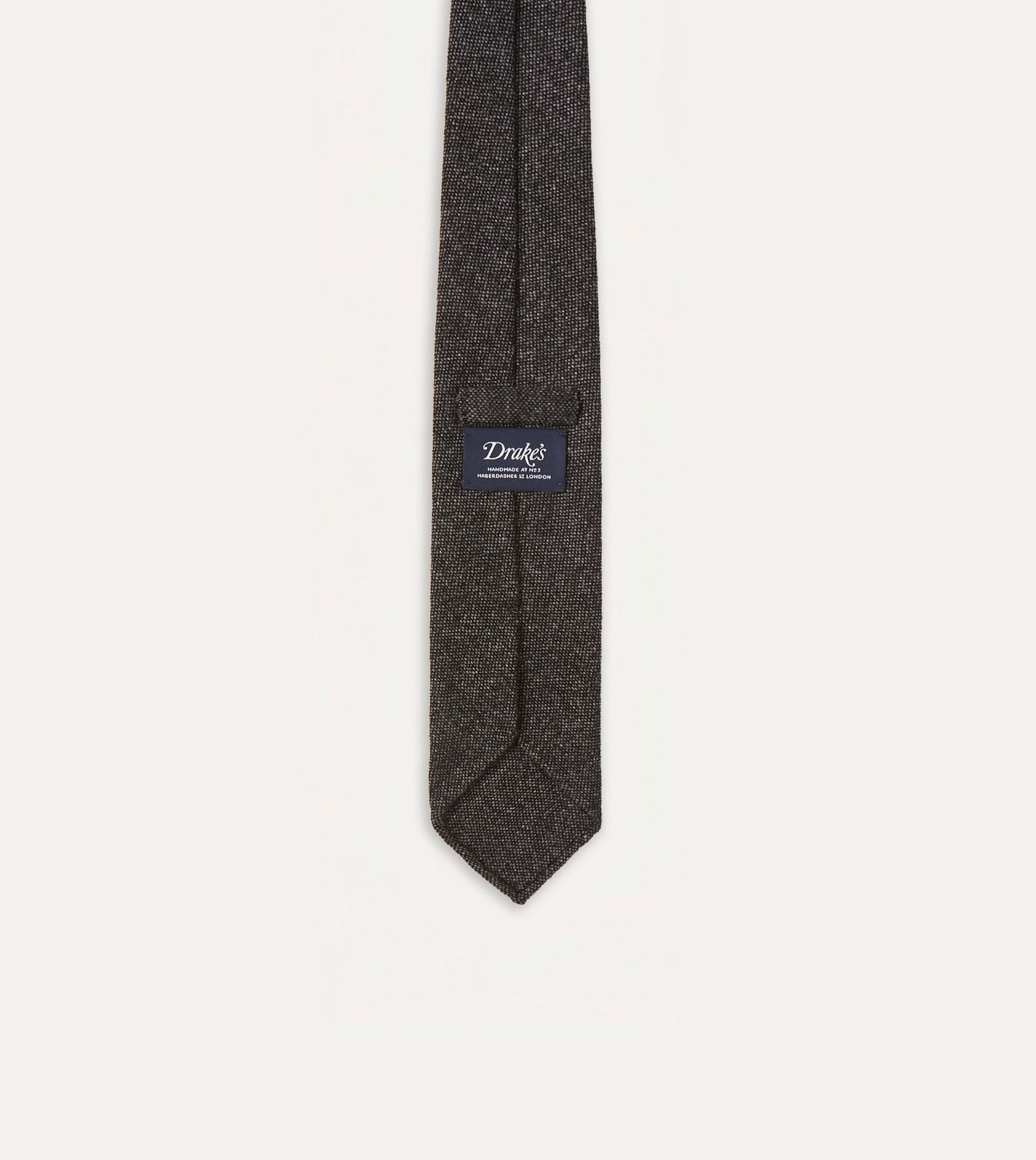 Black Pure Cashmere Solid Hand Rolled Tie - Image 5