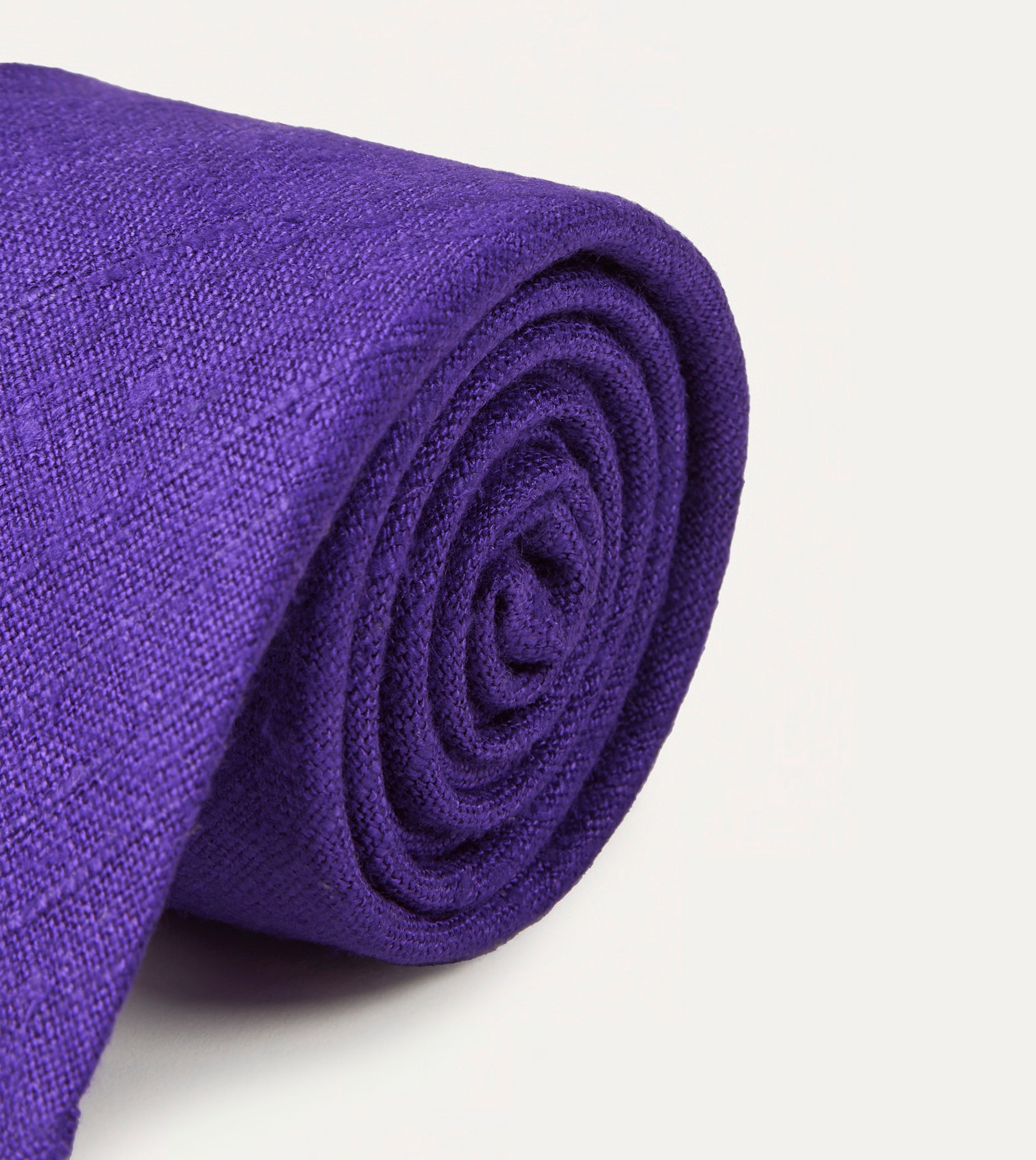 Purple Tussah Hand Rolled Silk Tie - Image 3