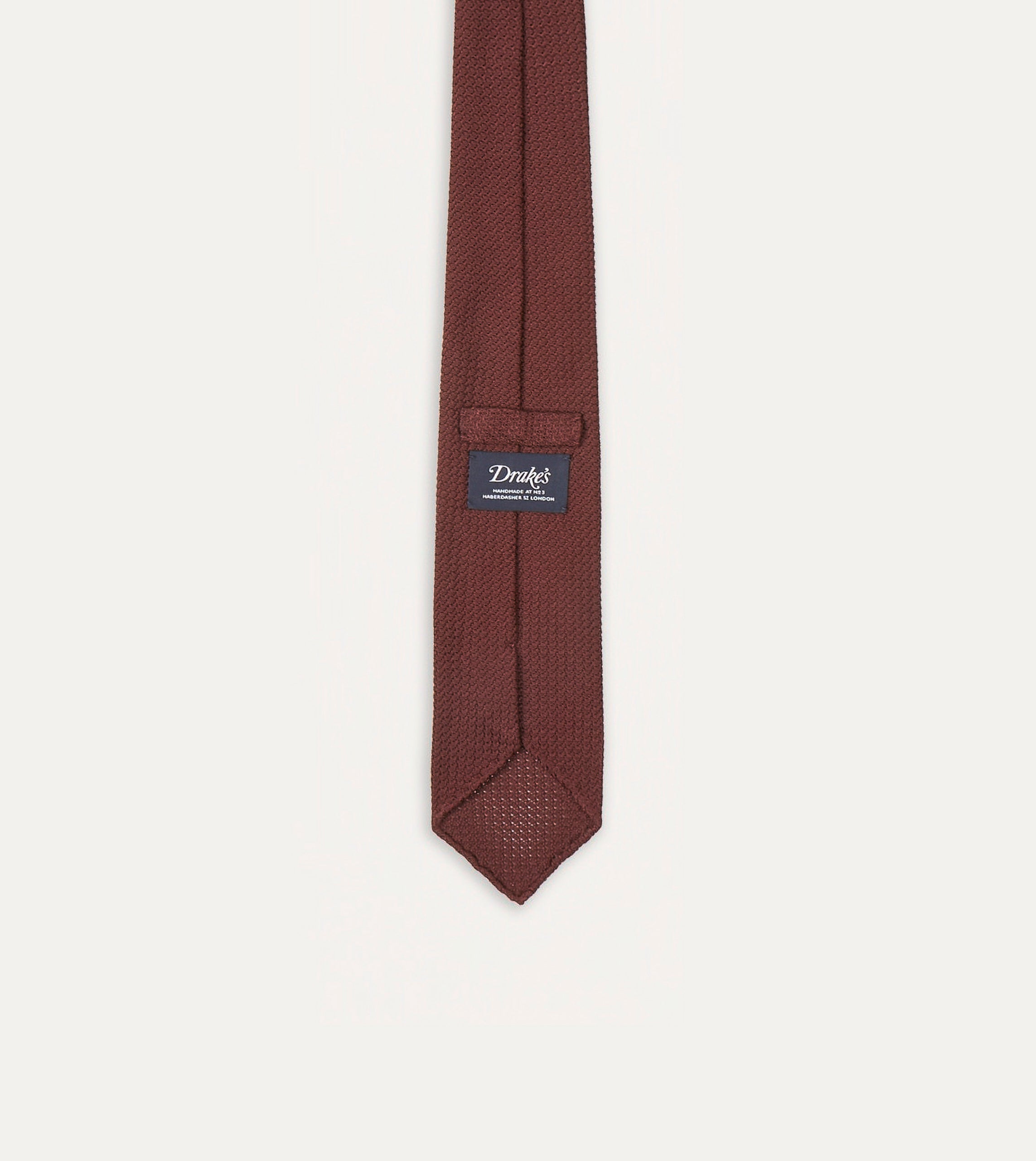Wine Hand rolled Large Knot Grenadine Tie - Image 5
