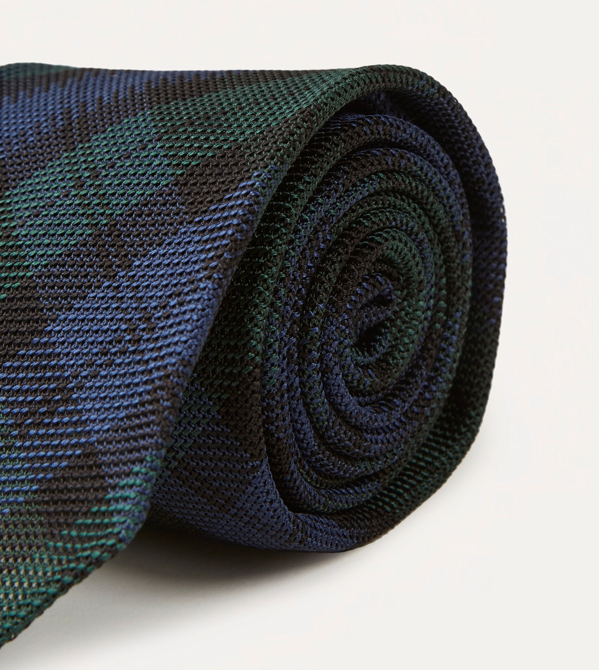 Blackwatch Fine Woven Grenadine Silk Hand Rolled Tie - Image 3