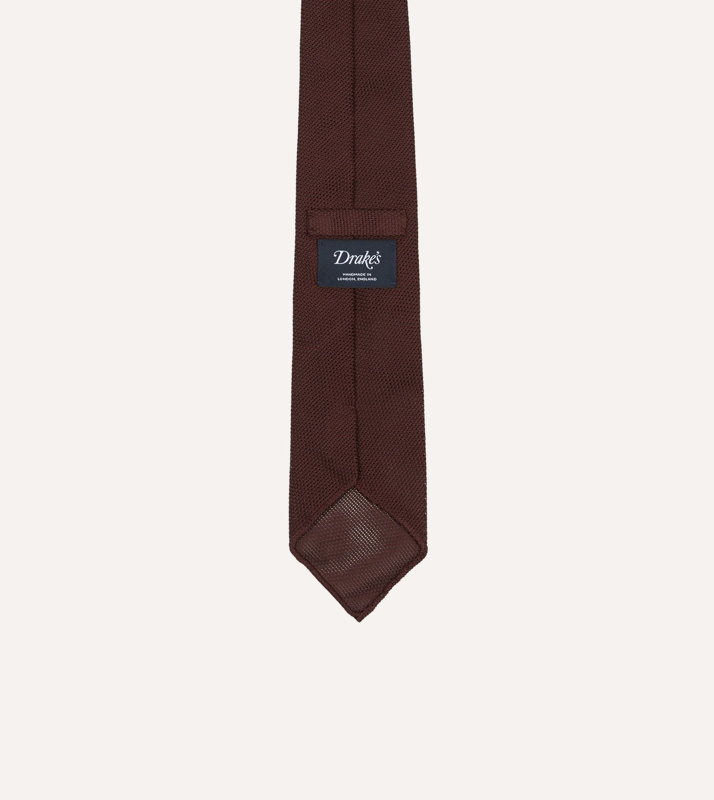 Burgundy Fine Woven Grenadine Silk Hand Rolled Tie - Image 4