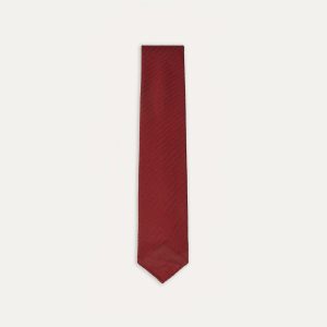 Red Fine Woven Grenadine Silk Hand Rolled Tie
