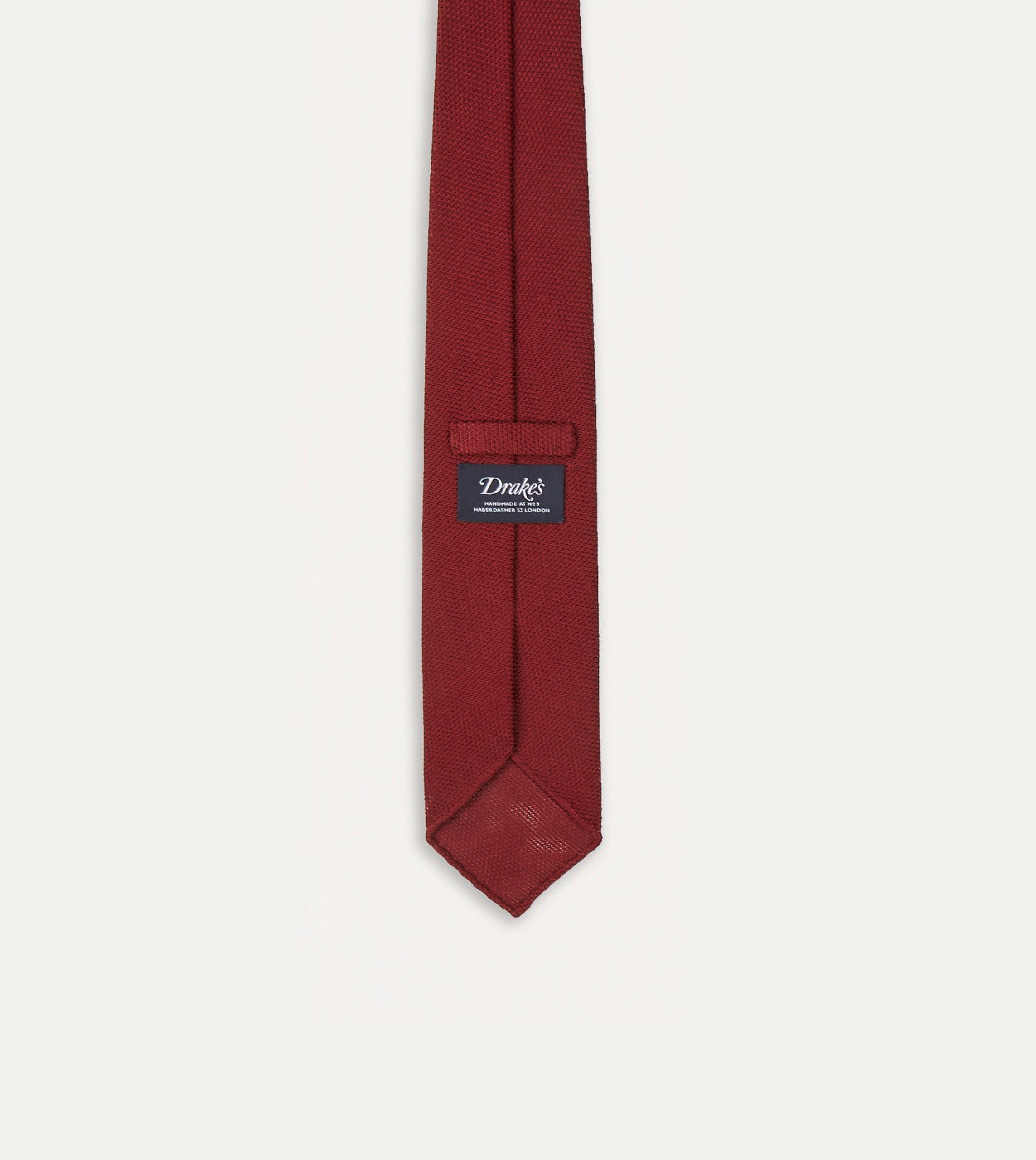 Red Fine Woven Grenadine Silk Hand Rolled Tie - Image 5