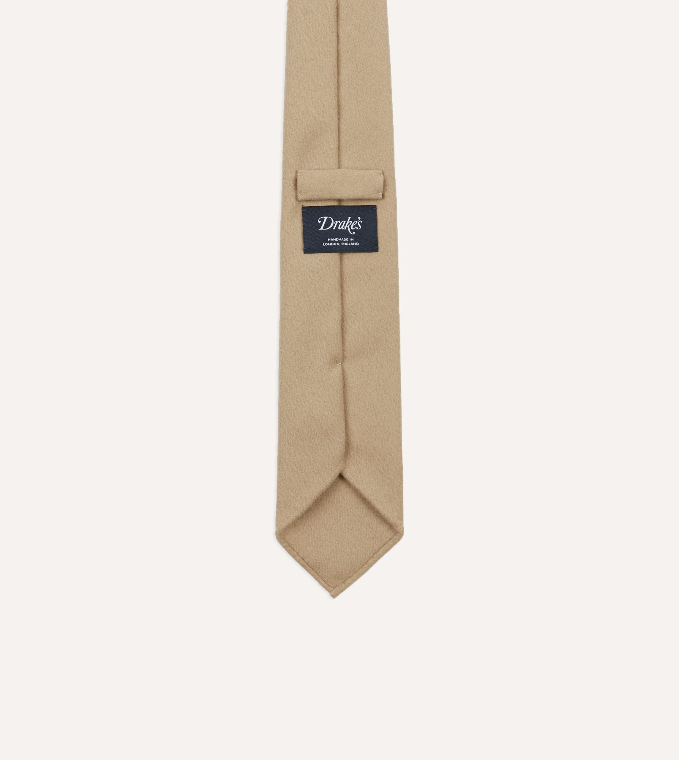 Camel Super Fine Merino Wool Self Tipped Tie - Image 3