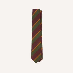 Burgundy Multi Stripe Shantung Silk Tie