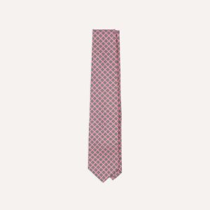 Pink Square Medallion Self-Tipped Silk Tie