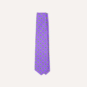 Purple Mini Paisley Silk Self-Tipped Tie