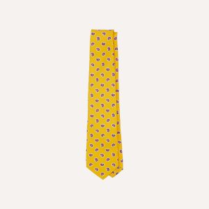 Yellow Mini Paisley Silk Self-Tipped Tie