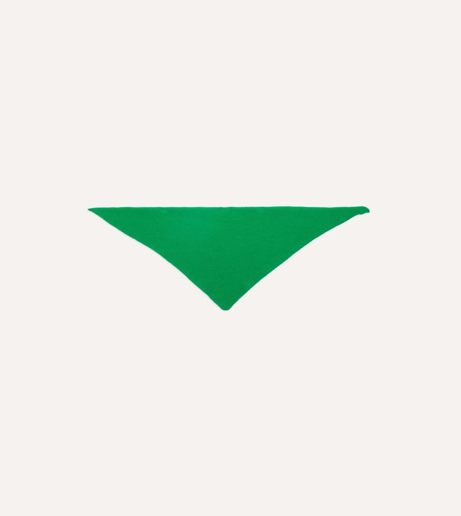 Green Lambswool Triangle Neck Scarf