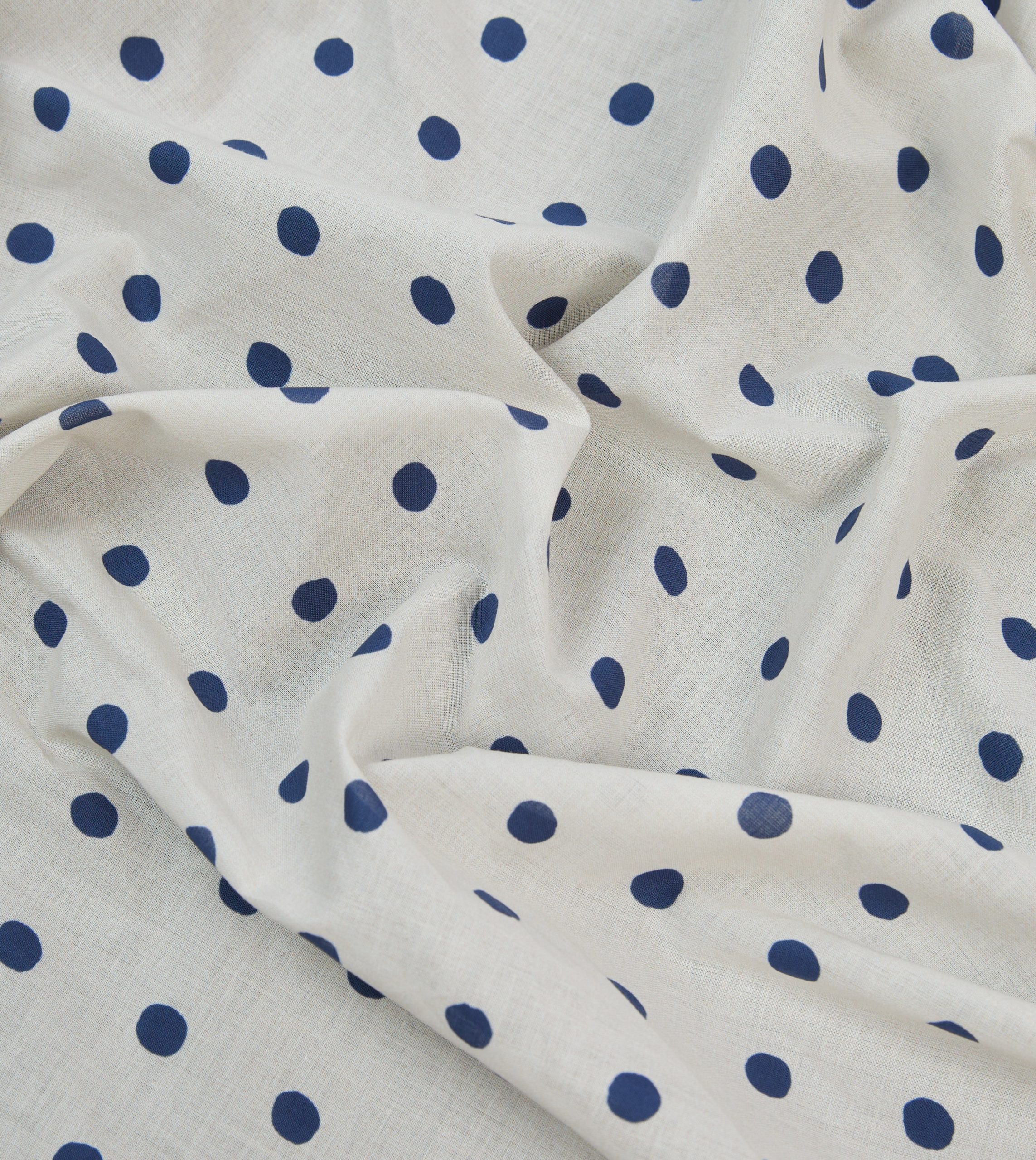 White and Navy Polka Dot Print Bandana - Image 2