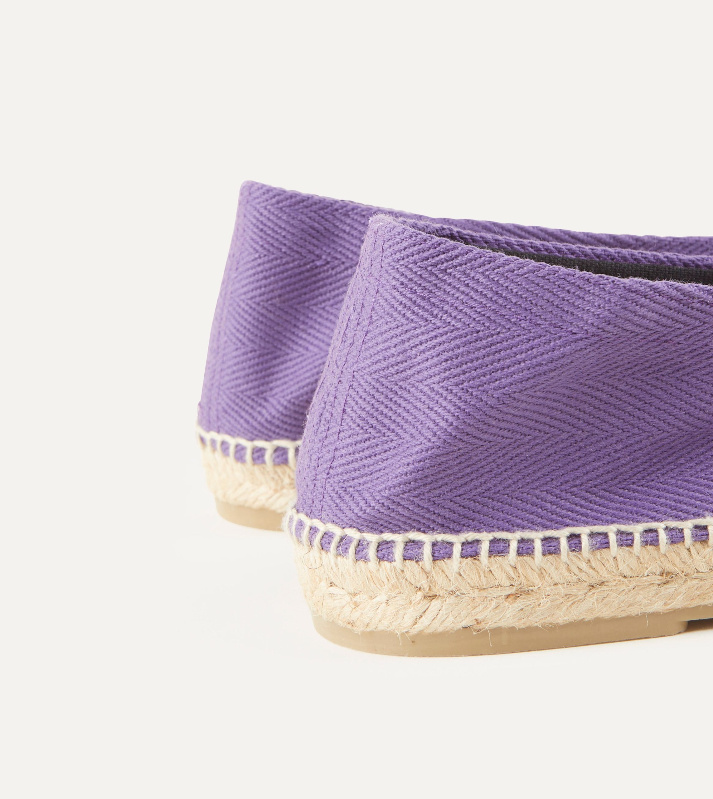 Purple Herringbone Cotton Espadrilles - Image 6