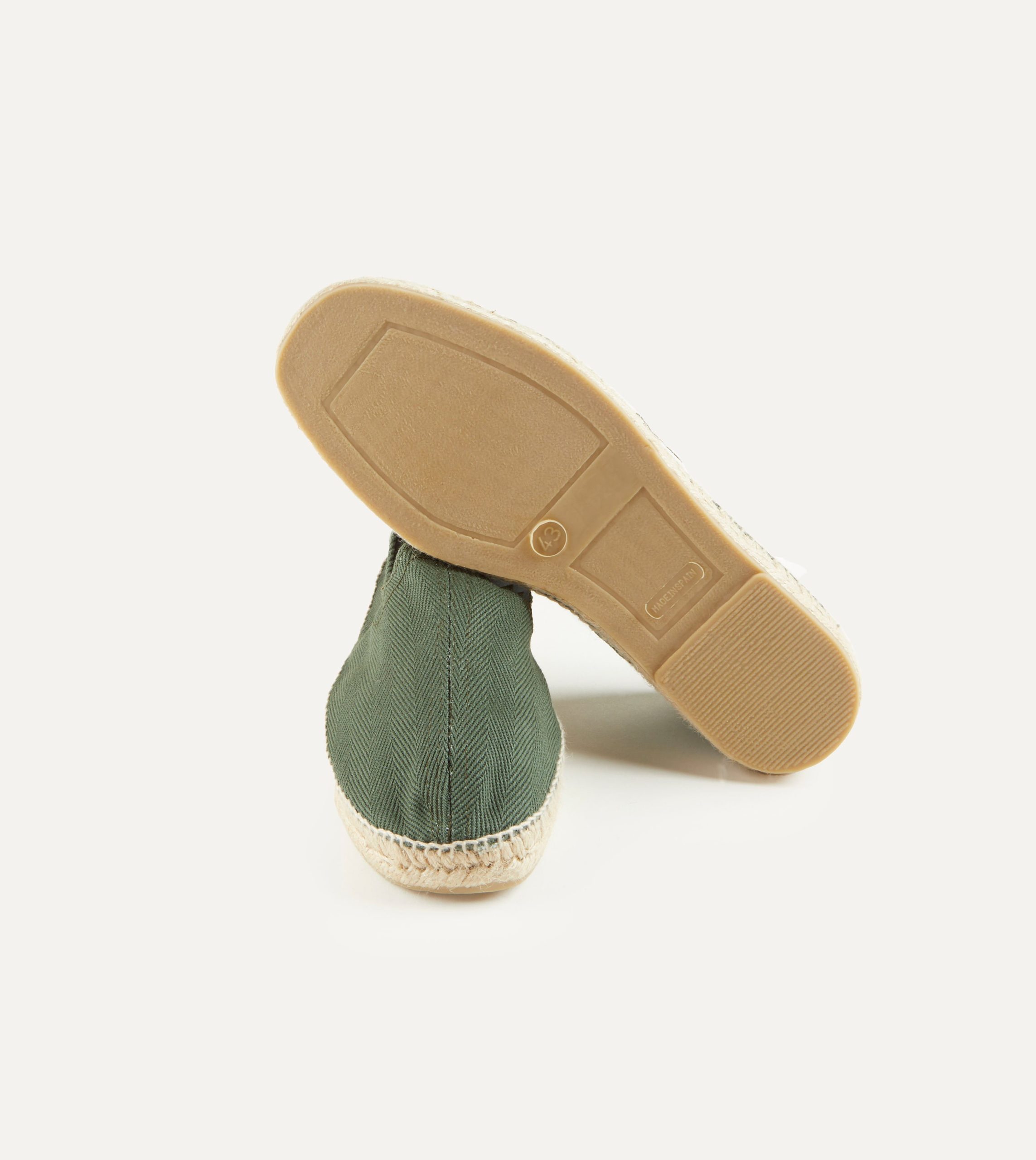 Green Herringbone Cotton Espadrilles - Image 2