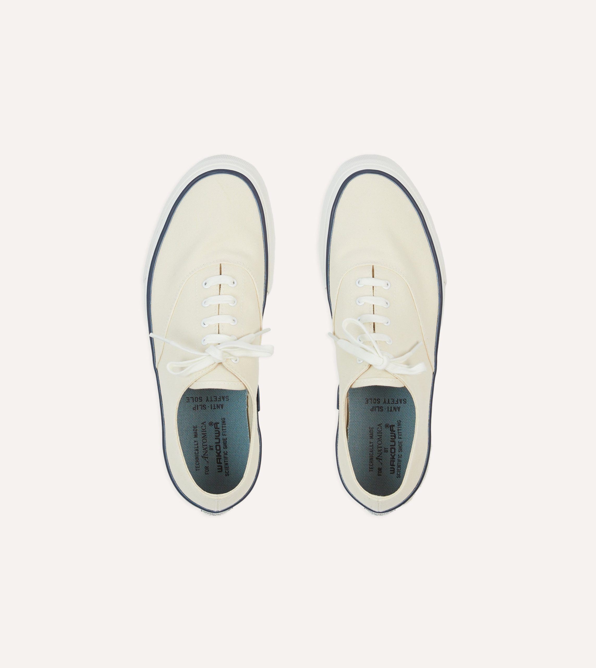 Wakouwa by Anatomica Ecru Cotton Canvas Oxford Trainers - Image 4