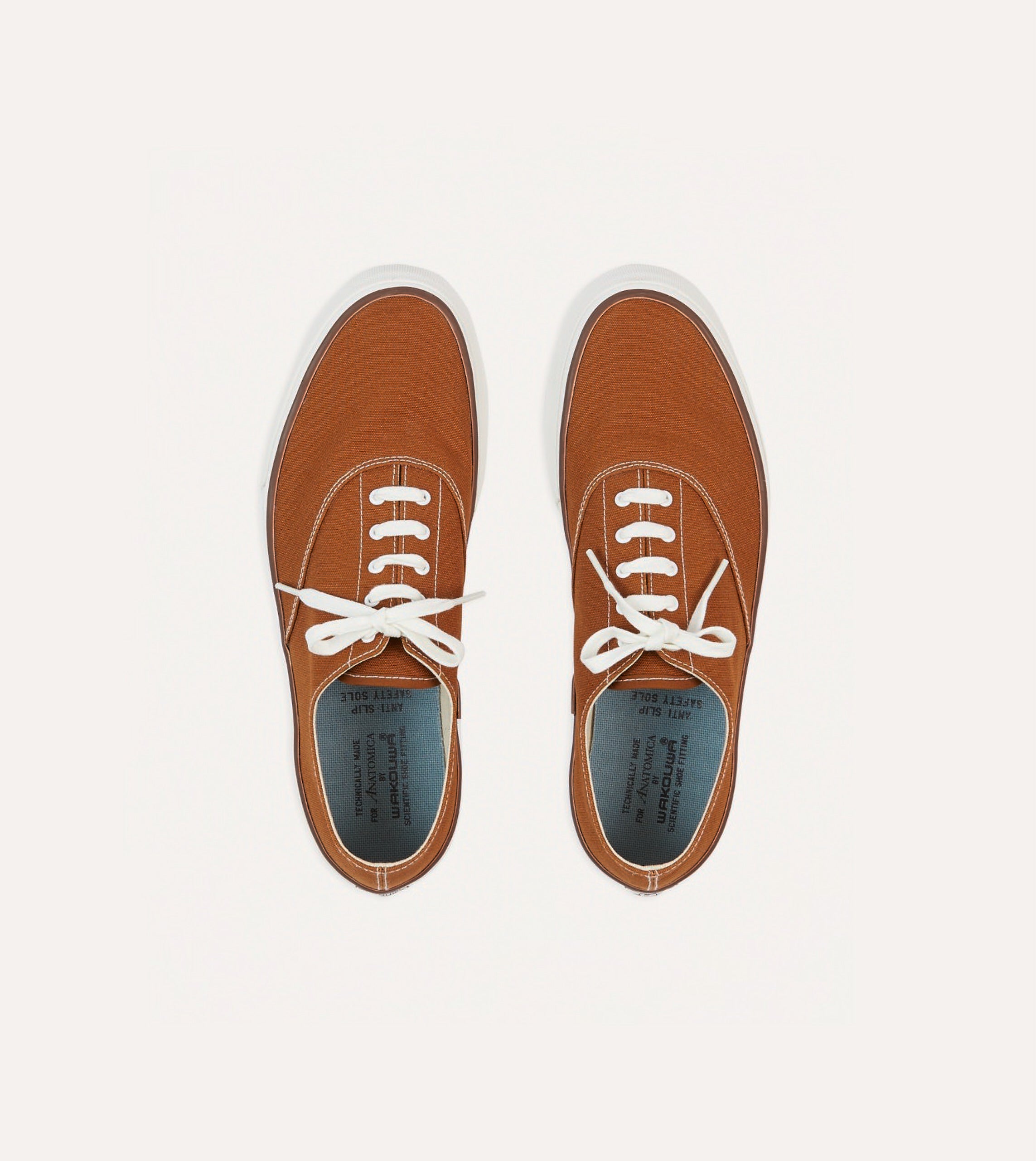 Wakouwa by Anatomica Brown Cotton Canvas Oxford Trainers - Image 3