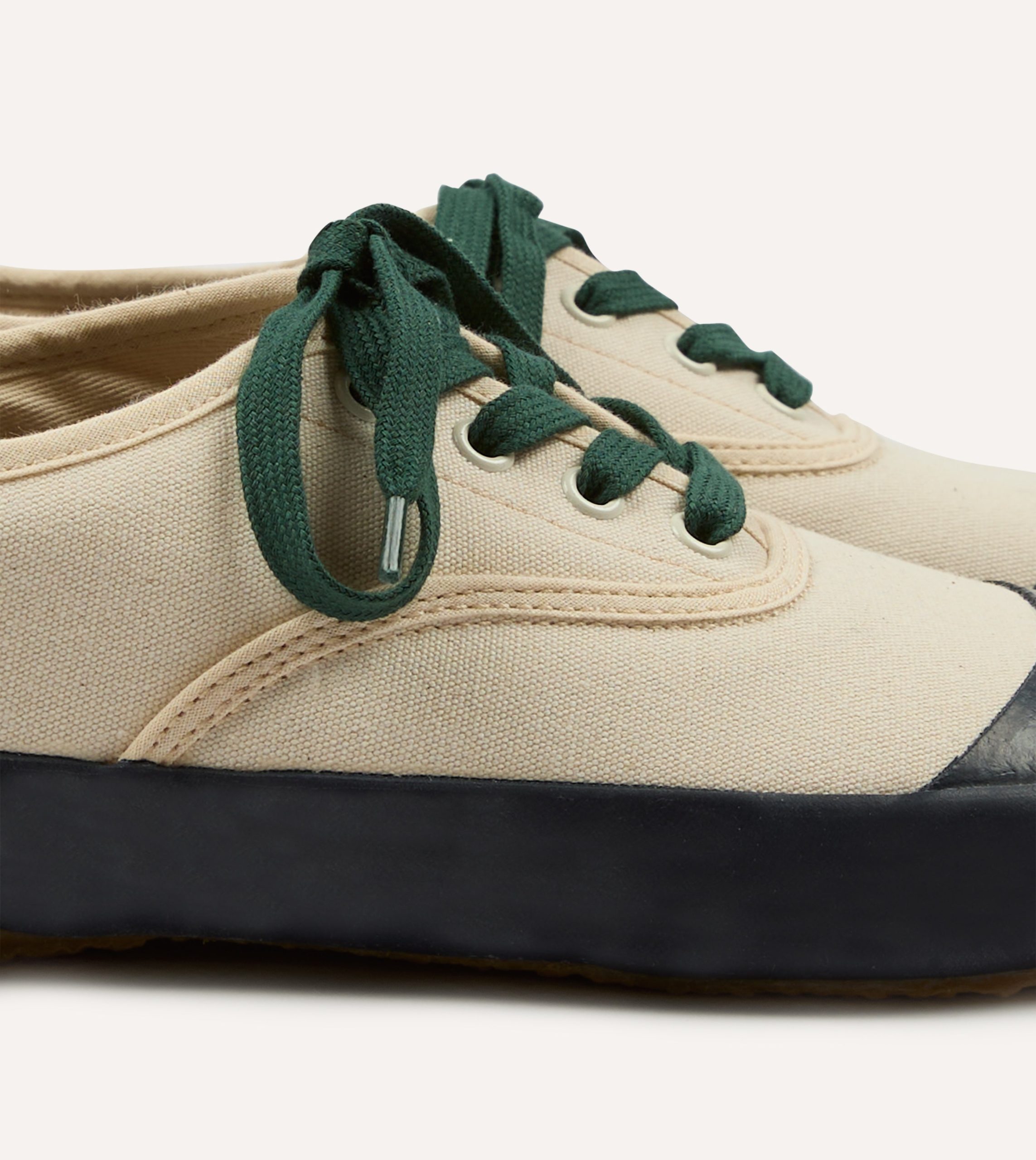 Drake's By Reproduction of Found Ecru and Navy Military Trainer - Image 3