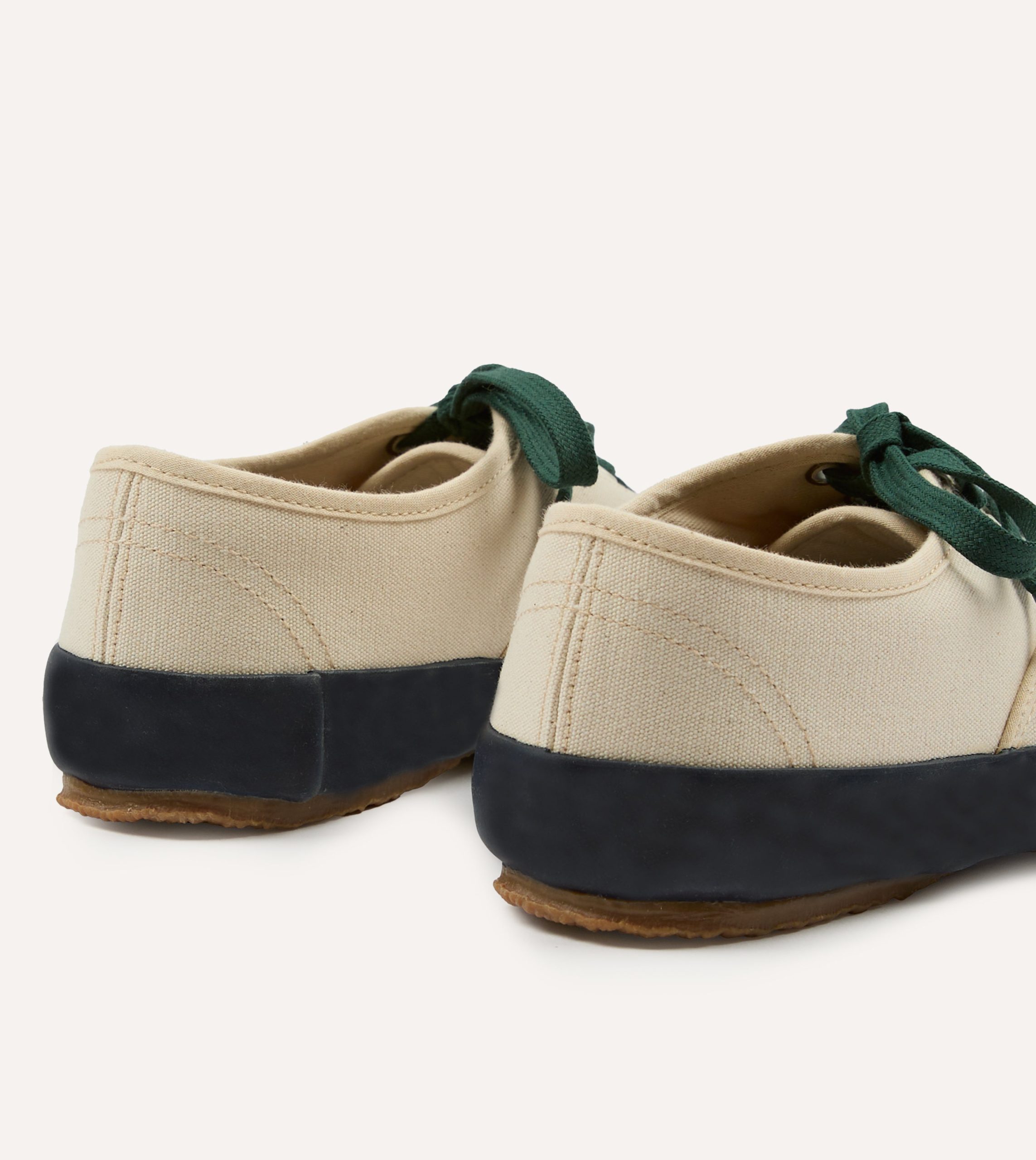 Drake's By Reproduction of Found Ecru and Navy Military Trainer - Image 5