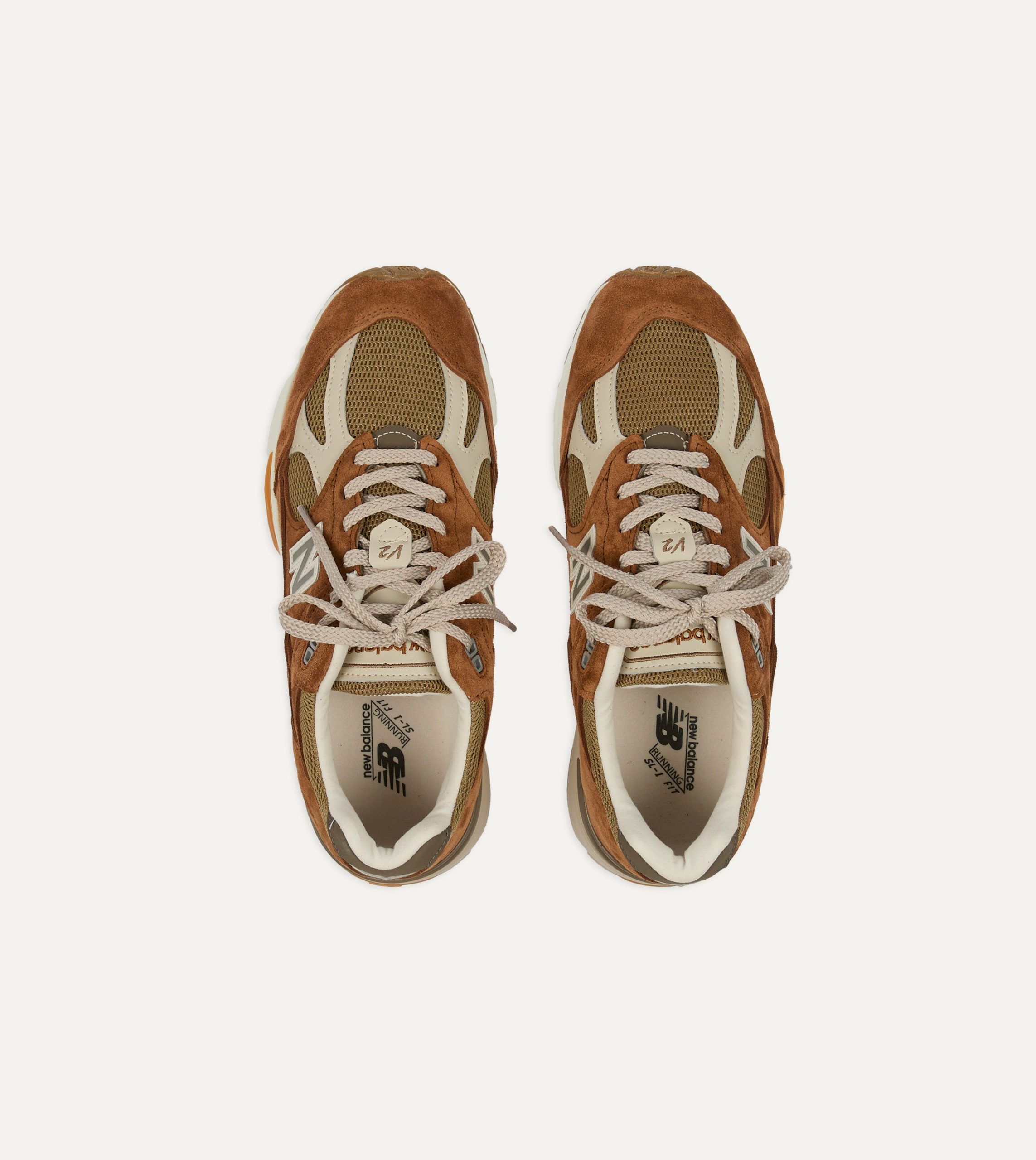 New Balance 'Iconic Influences' Caramel Caf?? Made in UK 991v2 Trainers - Image 4