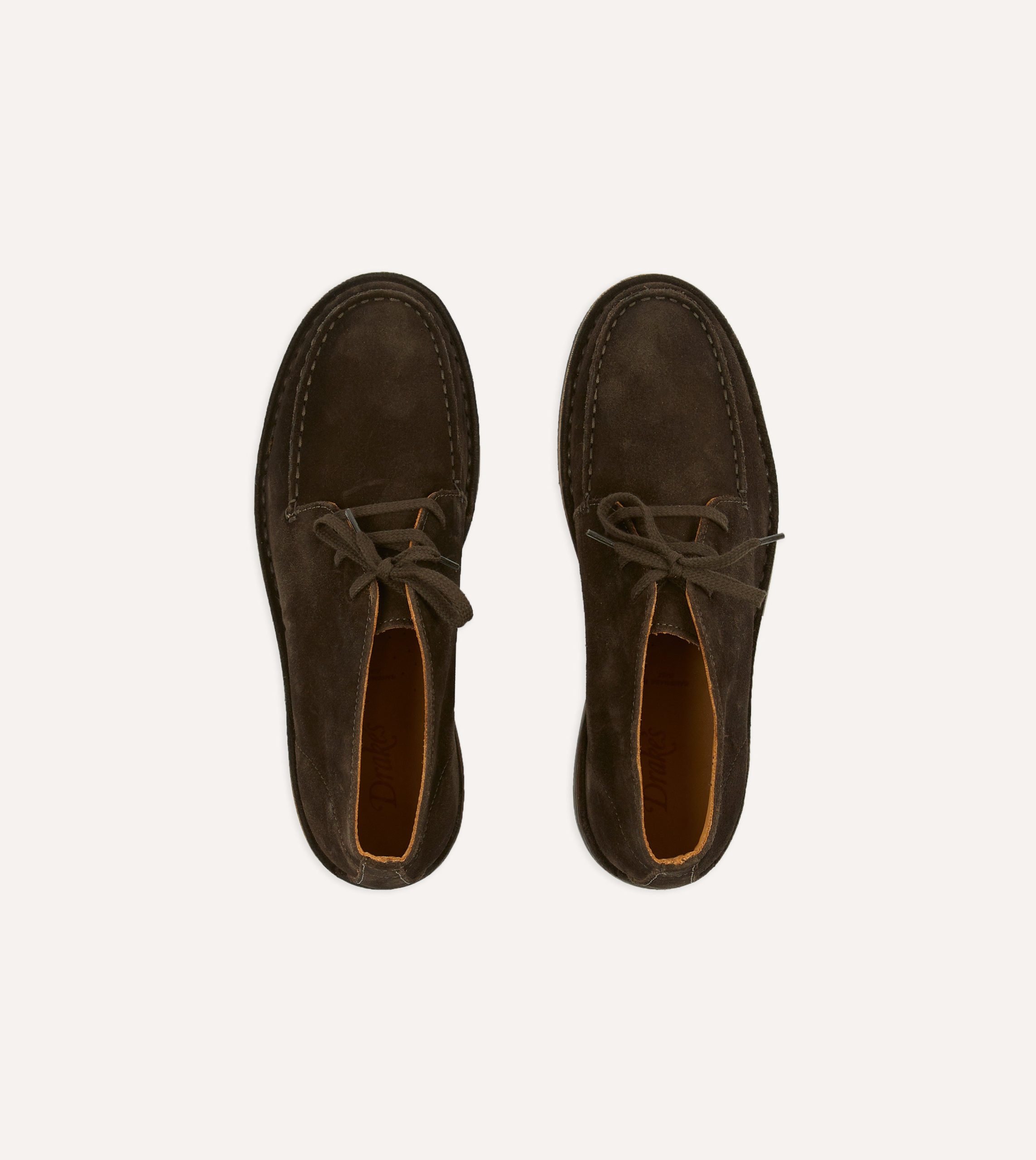 Crosby Moc-Toe Chukka Boot Dark Brown Roughout Suede with Rubber Sole - Image 4