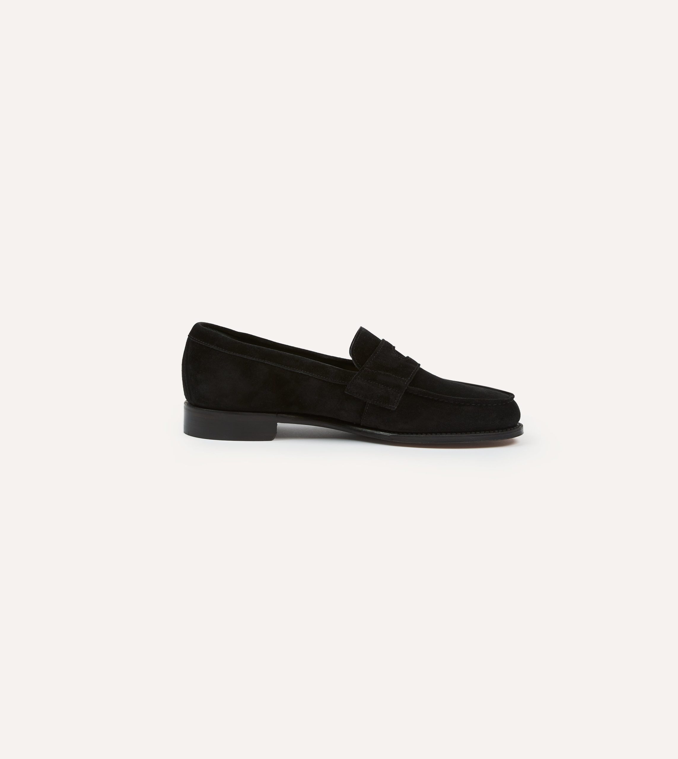 Drake's by A. Levine Black Suede Charles Mk II Goodyear Welted Penny Loafer - Image 6