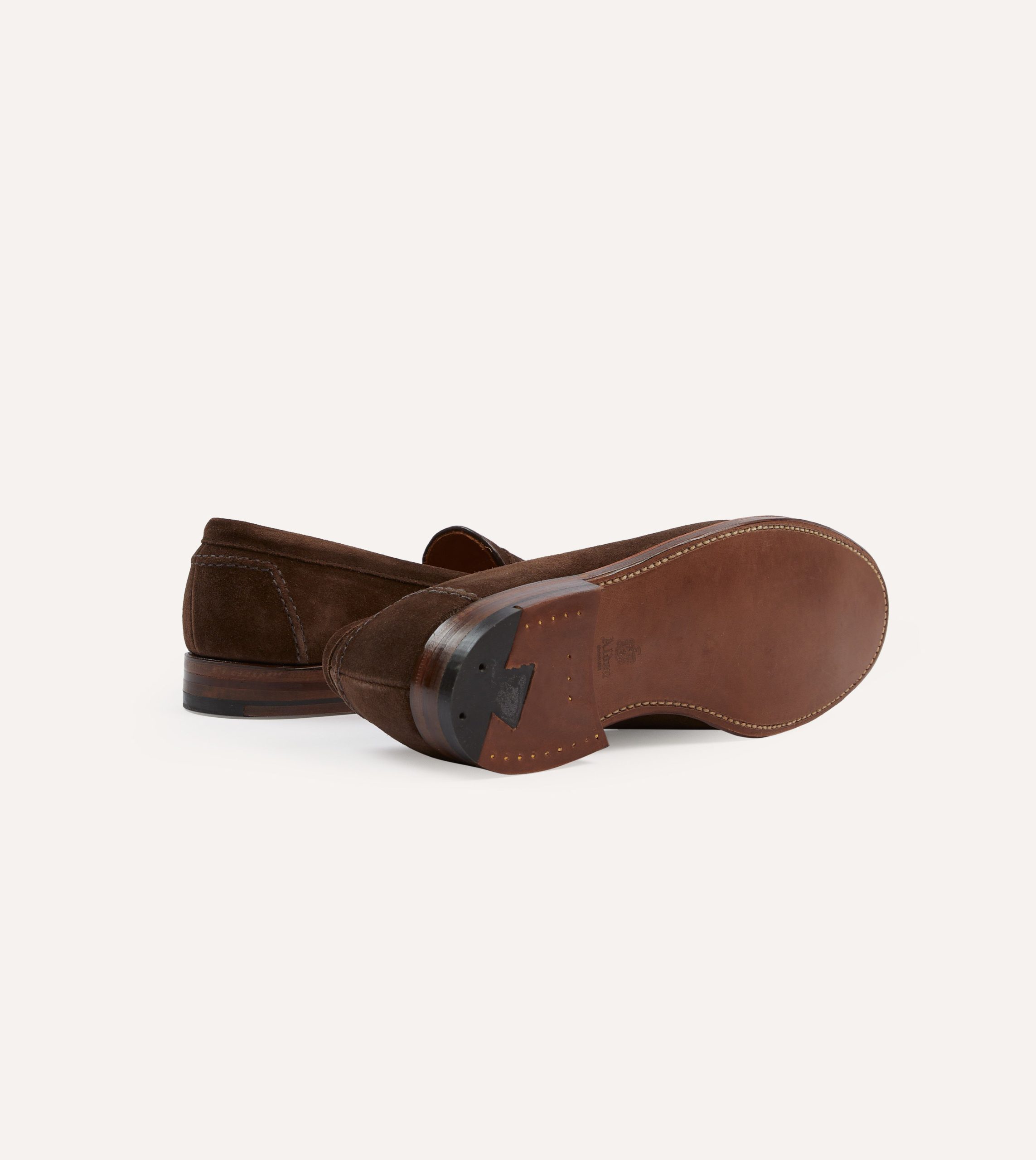 Alden Brown Suede Penny Loafer - Image 2