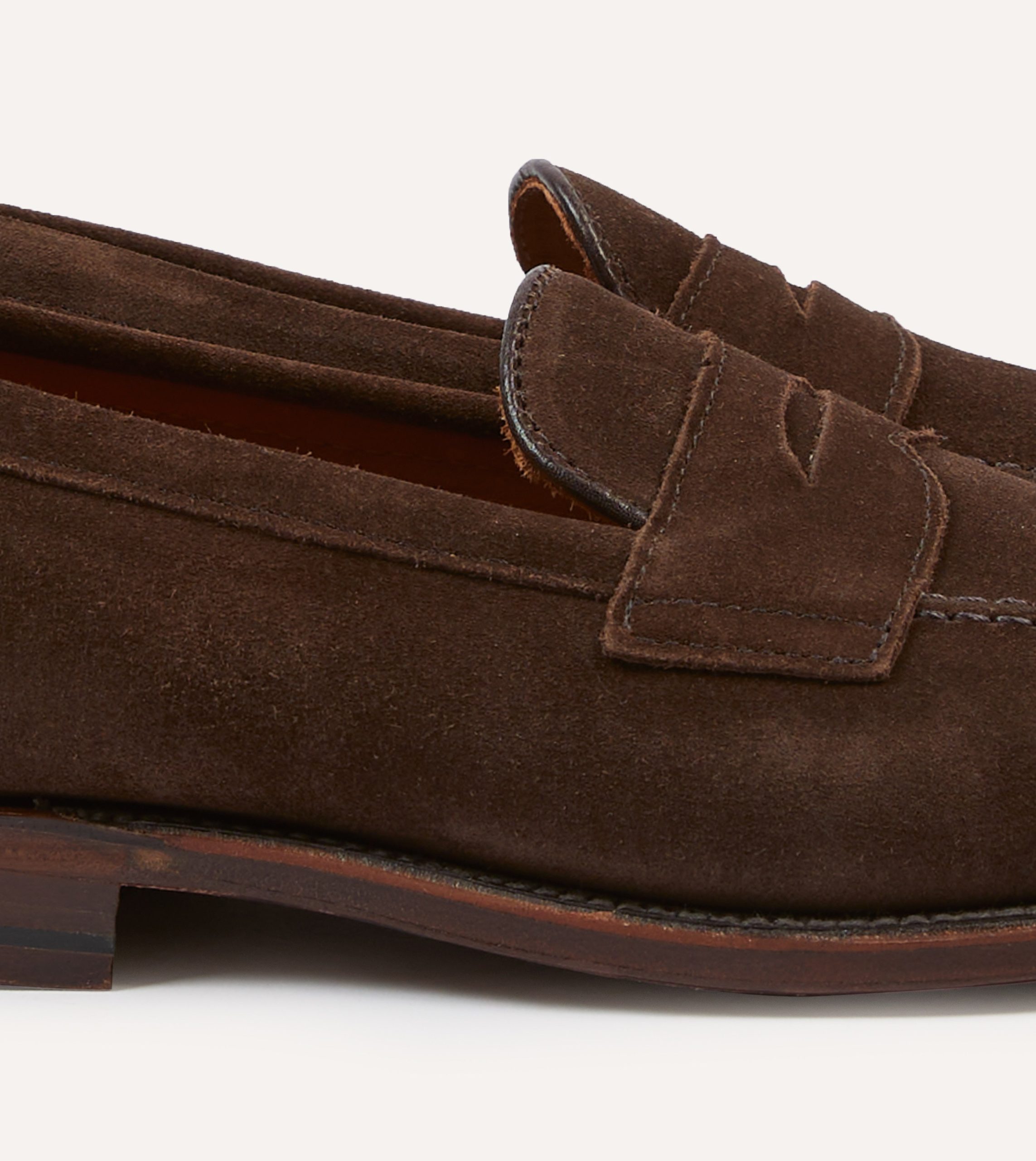 Alden Brown Suede Penny Loafer - Image 3