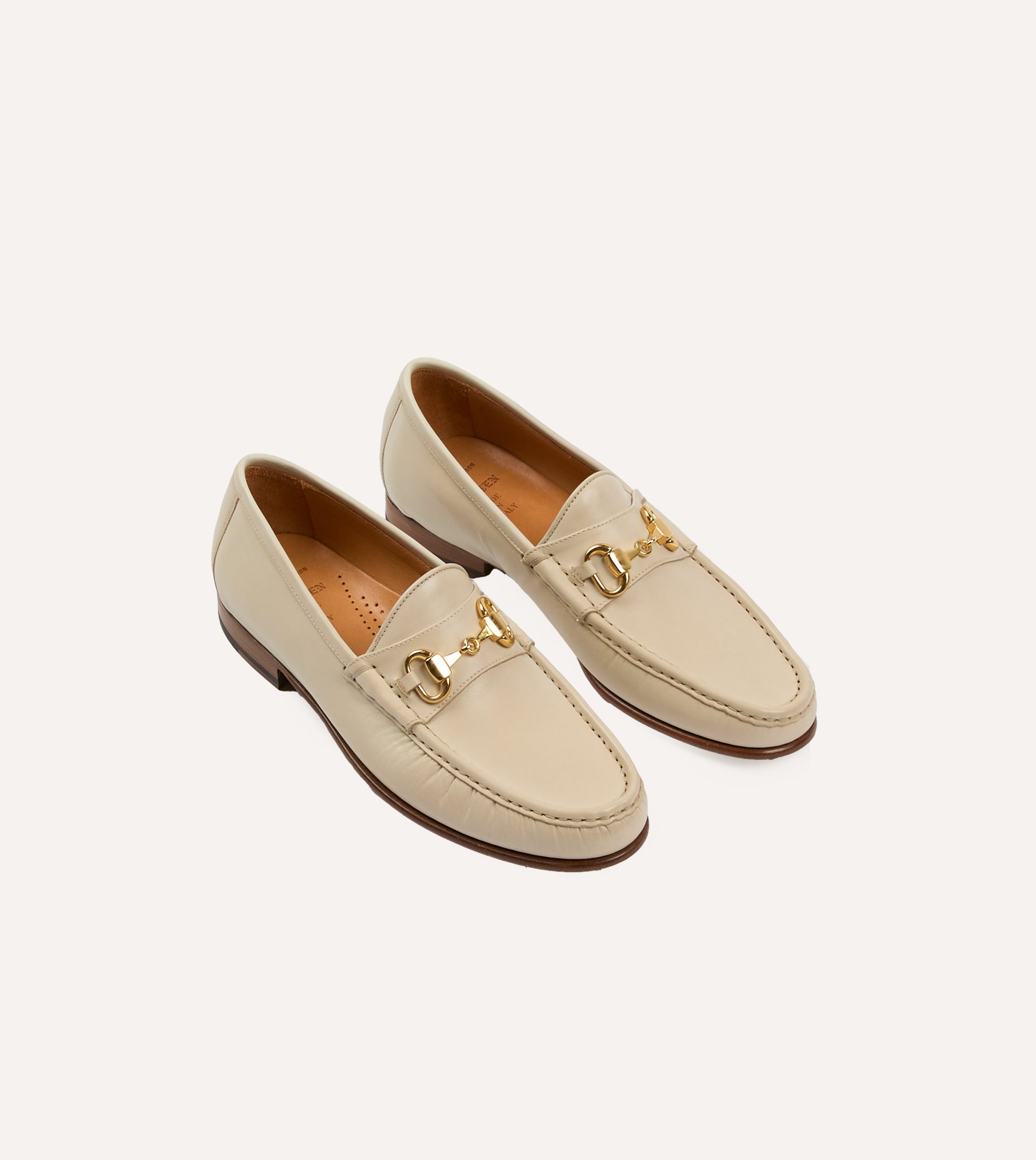 Yuketen Moc Ischia Ivory Leather Bit Loafer