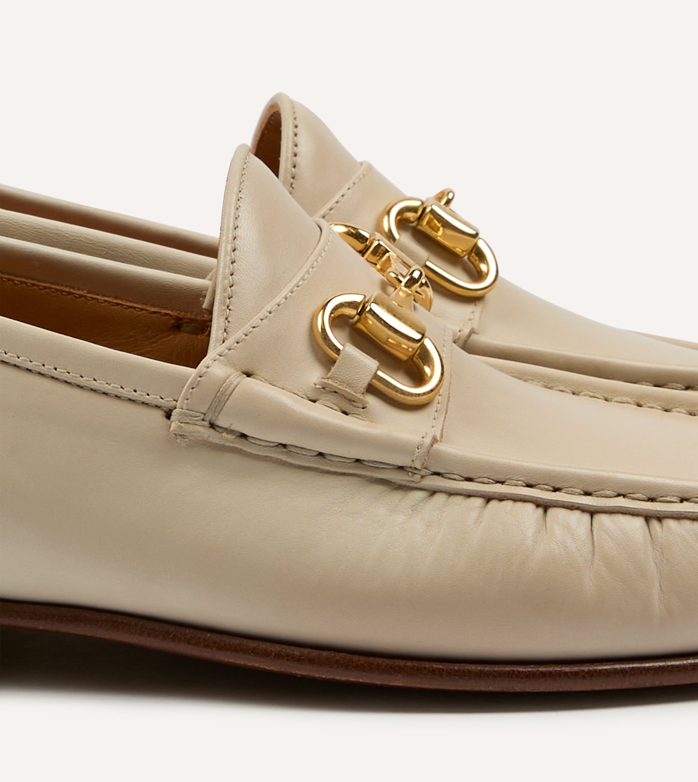 Yuketen Moc Ischia Ivory Leather Bit Loafer - Image 3