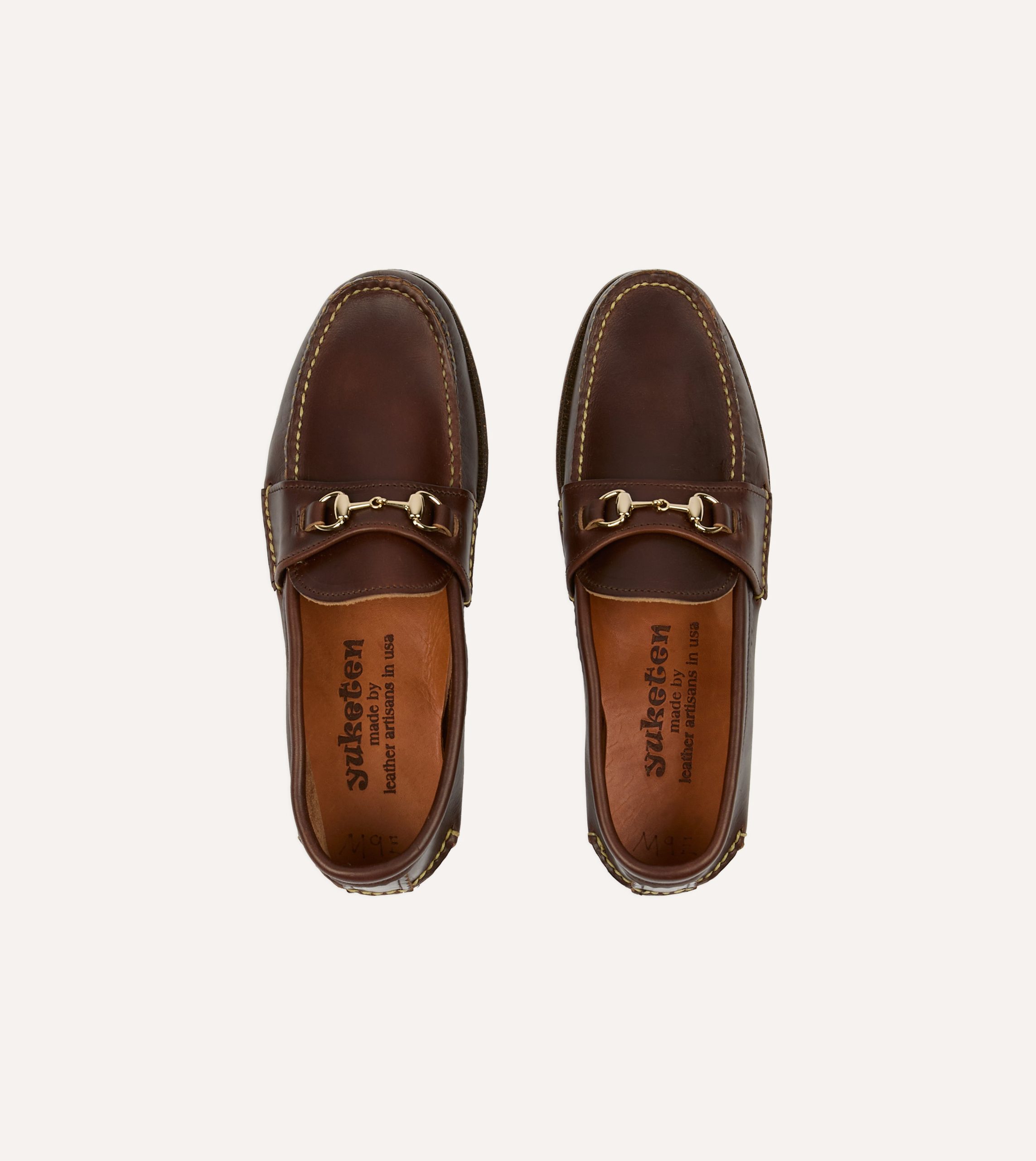 Yuketen Brown Leather Bit Loafer with Camp Sole - Image 4