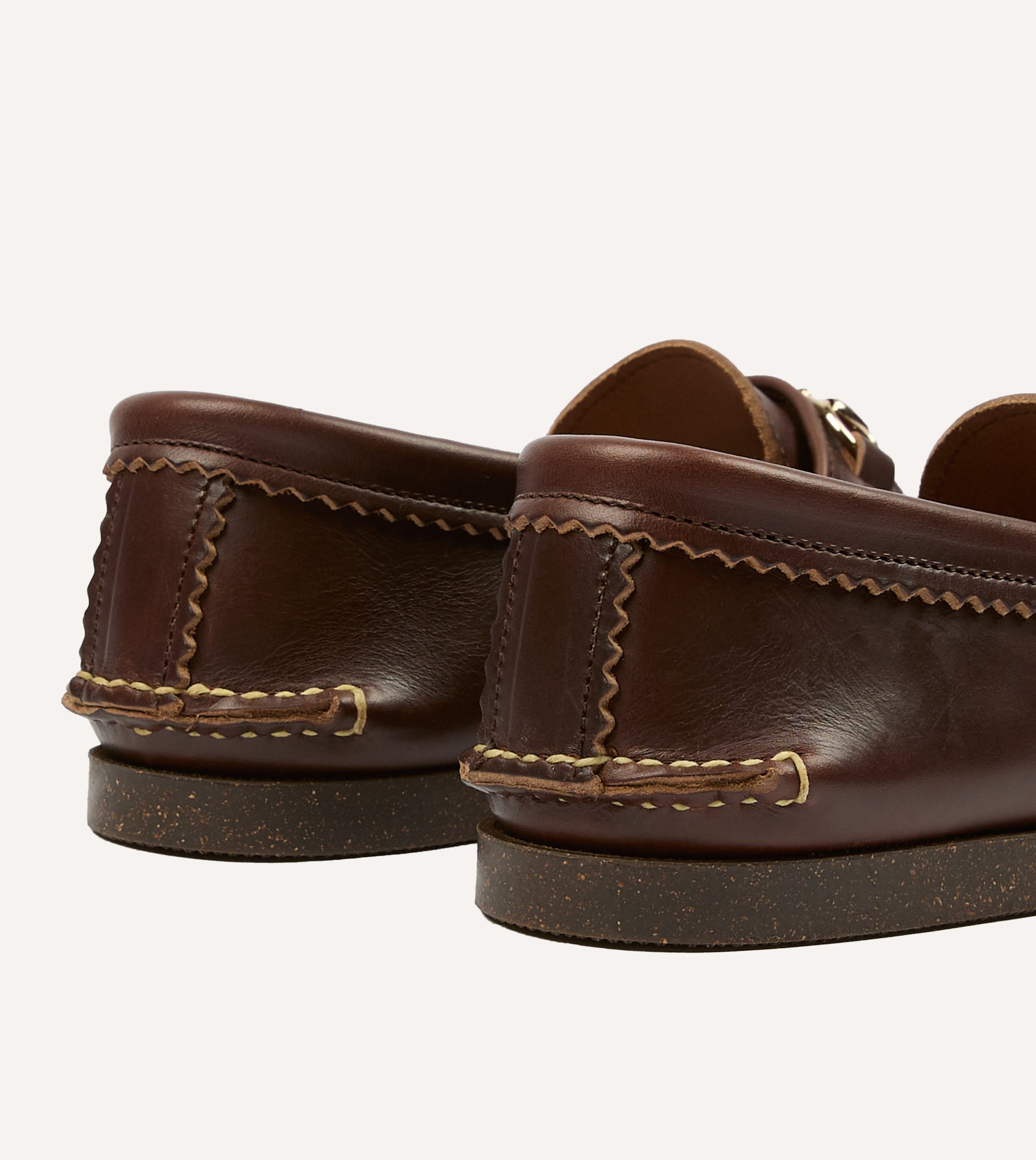 Yuketen Brown Leather Bit Loafer with Camp Sole - Image 5