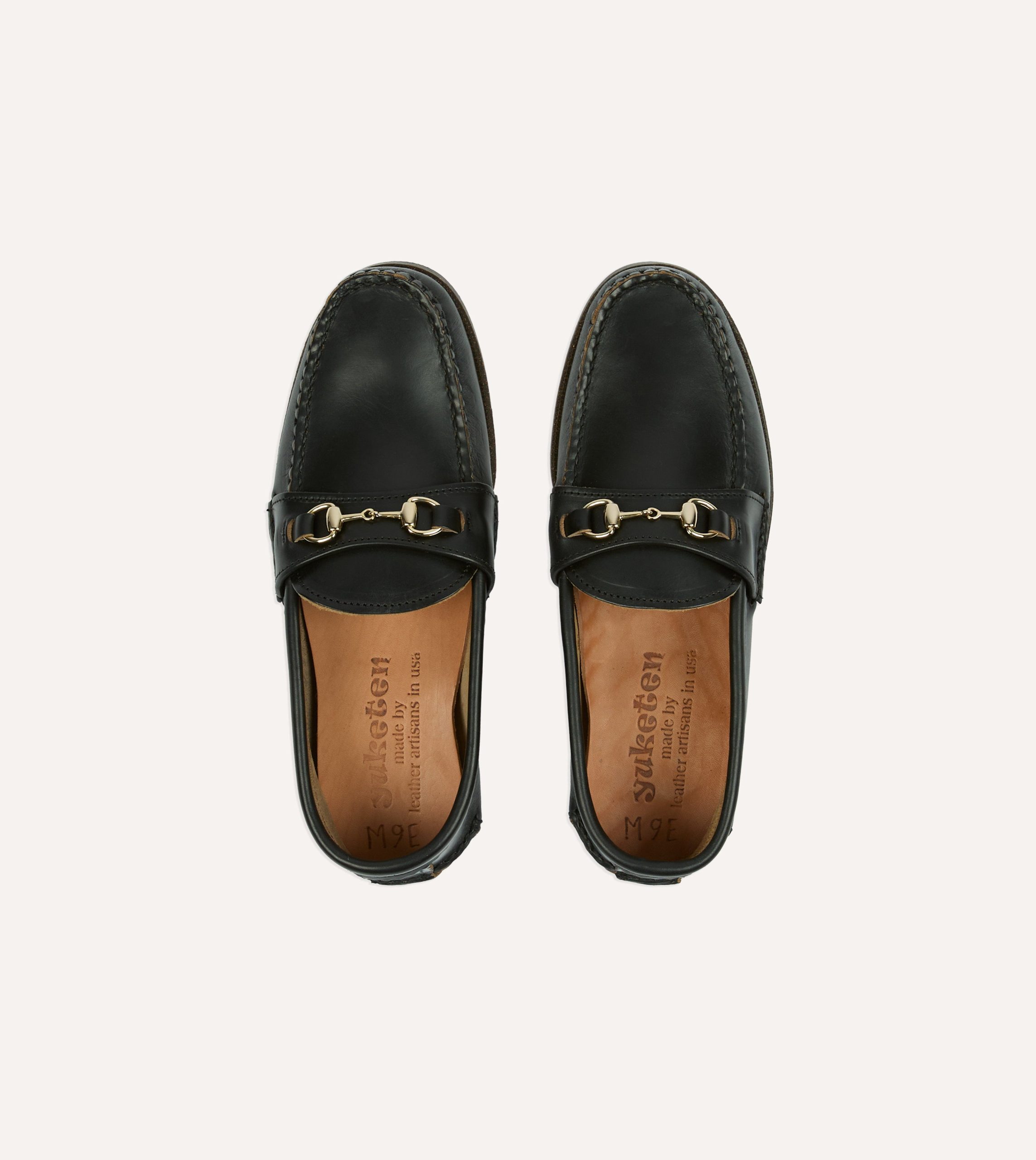 Yuketen Black Leather Bit Loafer with Camp Sole - Image 4
