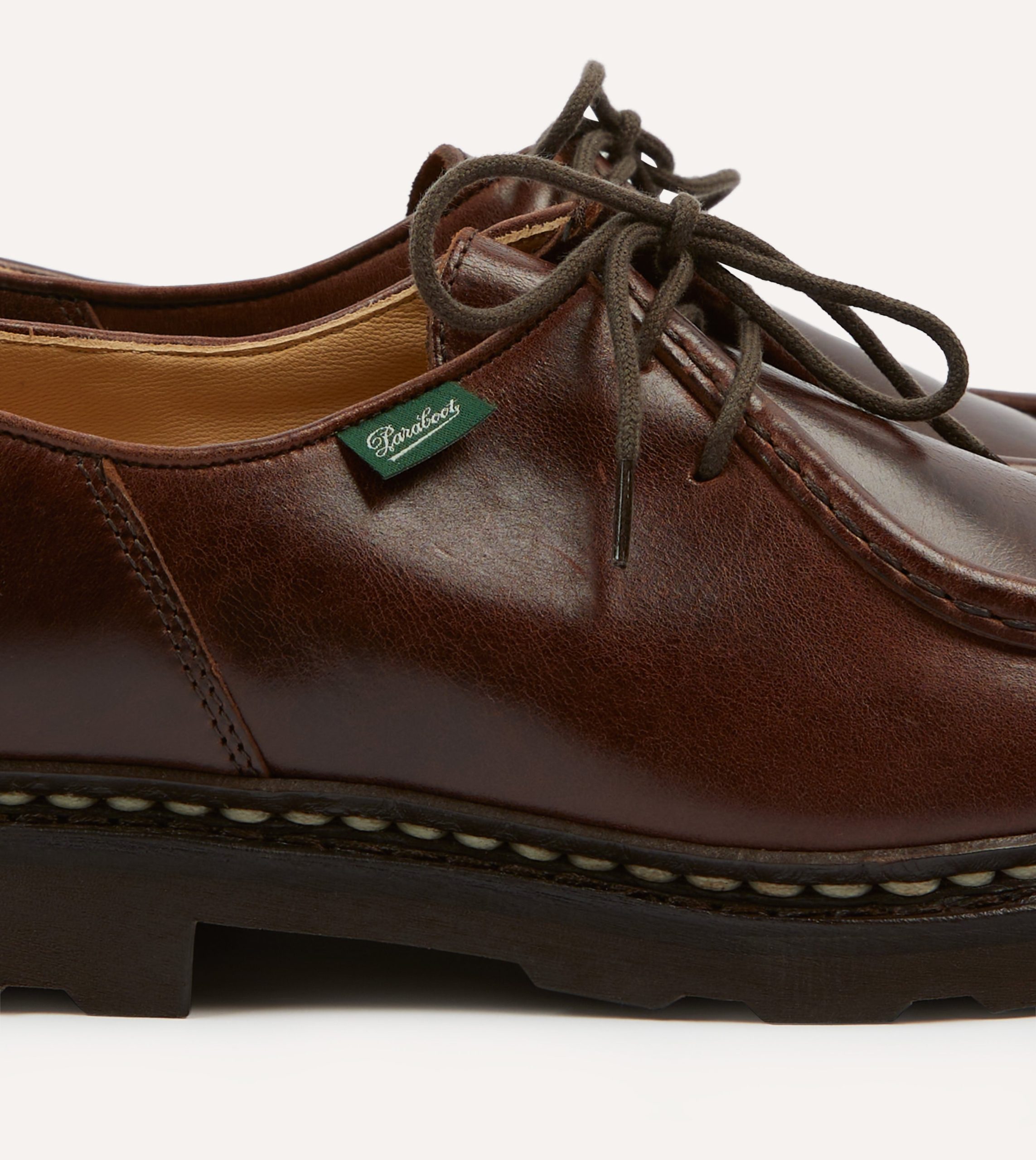 Paraboot Michael Brown Leather Derby Shoe - Image 3