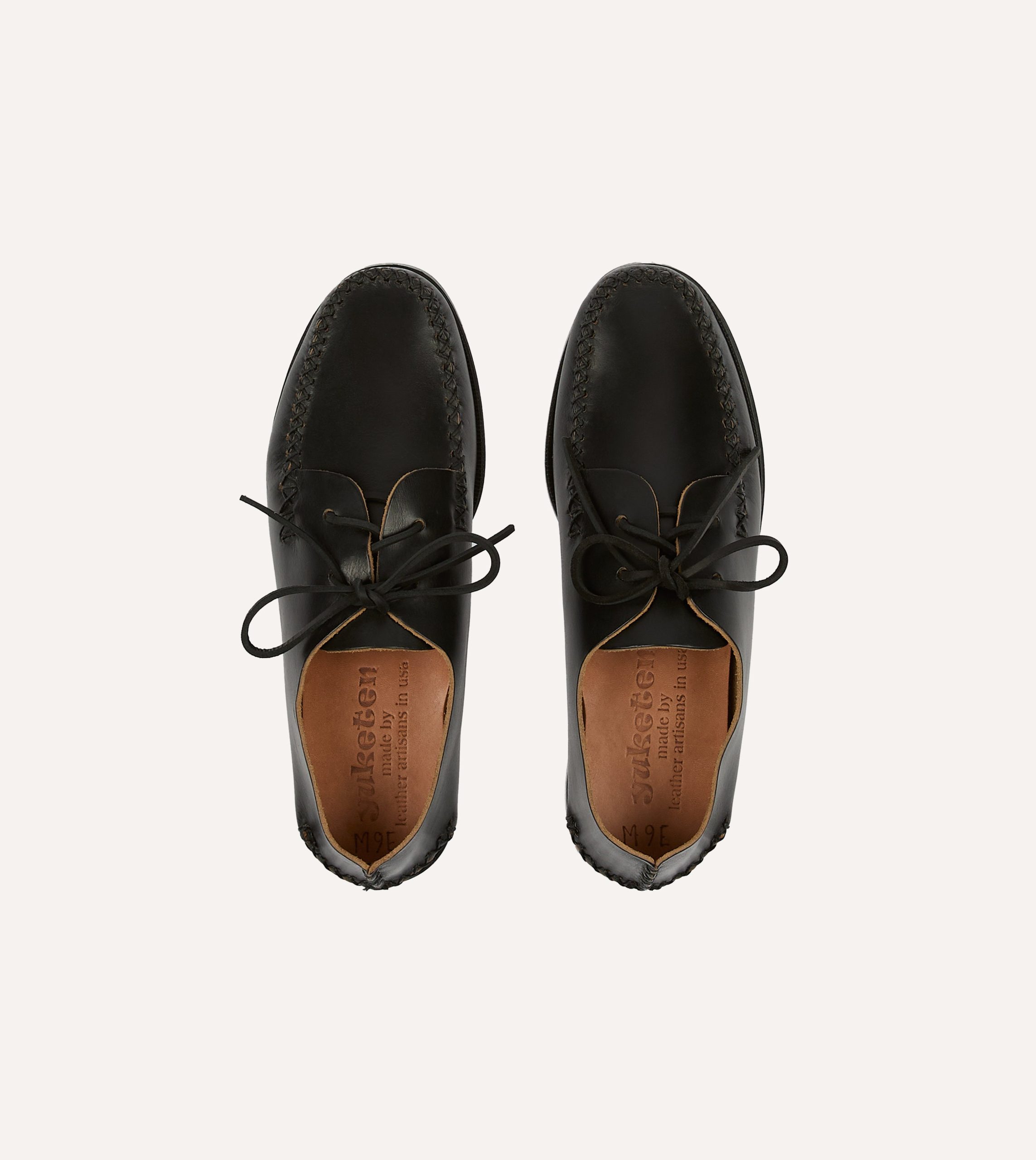 Yuketen Black Two-Piece Oxford with Camp Sole - Image 4