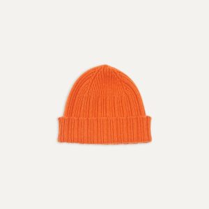 Orange Geelongora Ribbed Knit Cap
