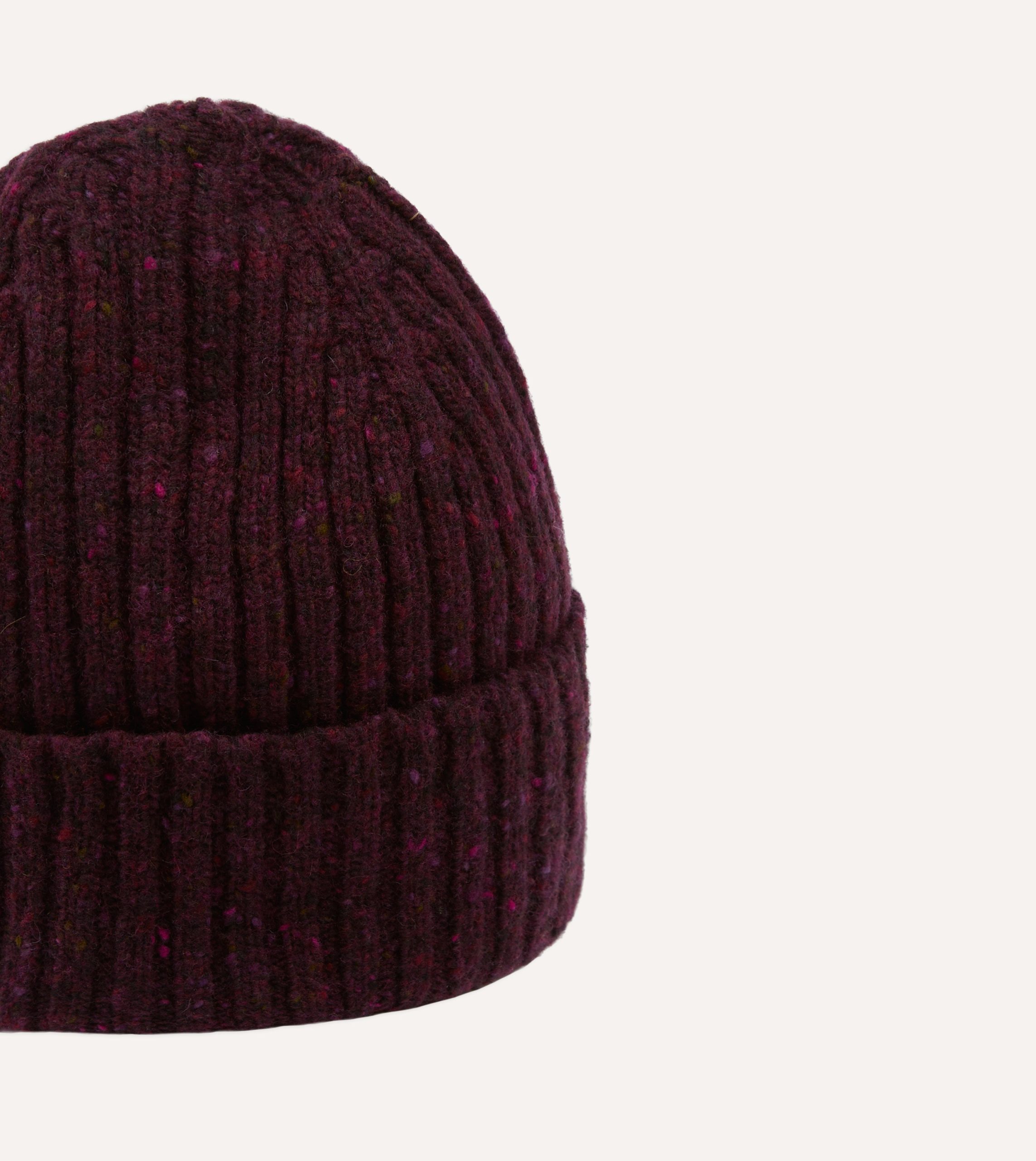 Purple Donegal Ribbed Merino Knit Cap - Image 3