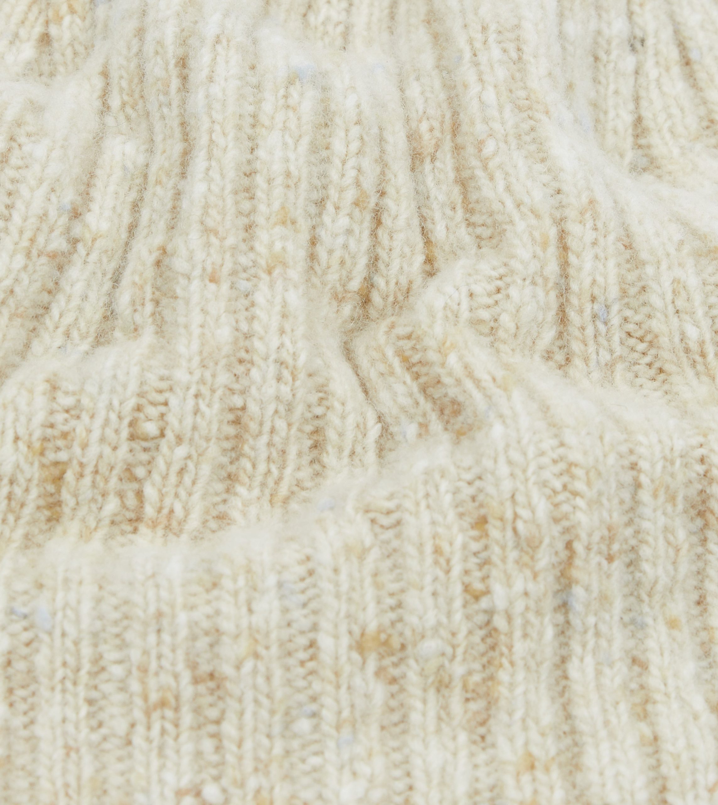 Oatmeal Donegal Ribbed Merino Knit Cap - Image 2