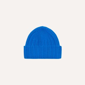 Blue Geelongora Ribbed Knit Cap