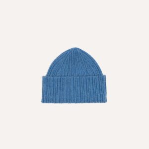 Sky Blue Geelongora Ribbed Knit Cap