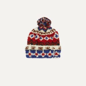 Chamula for Drake's Ecru Fairisle Merino Knit Cap