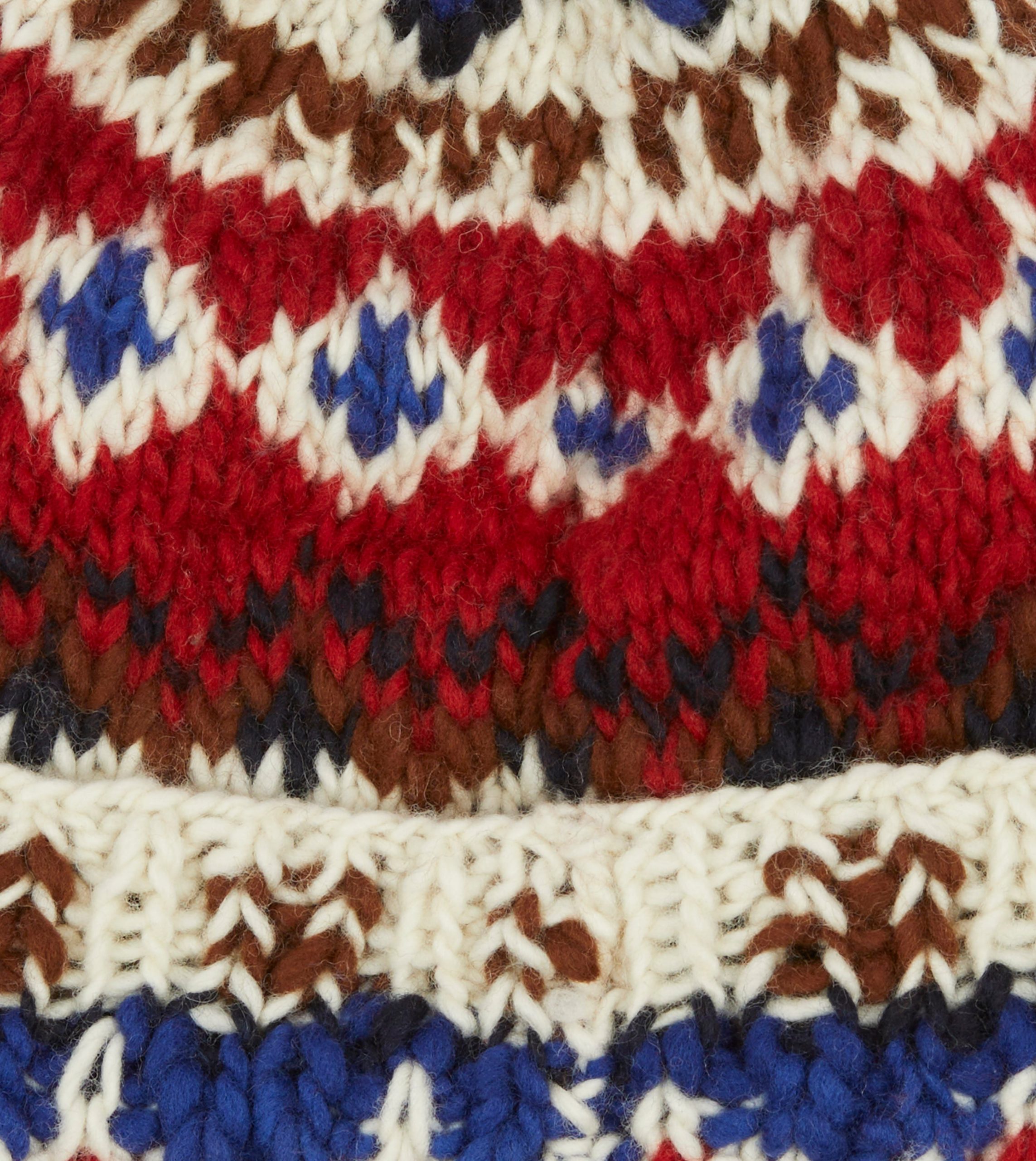 Chamula for Drake's Ecru Fairisle Merino Knit Cap - Image 2