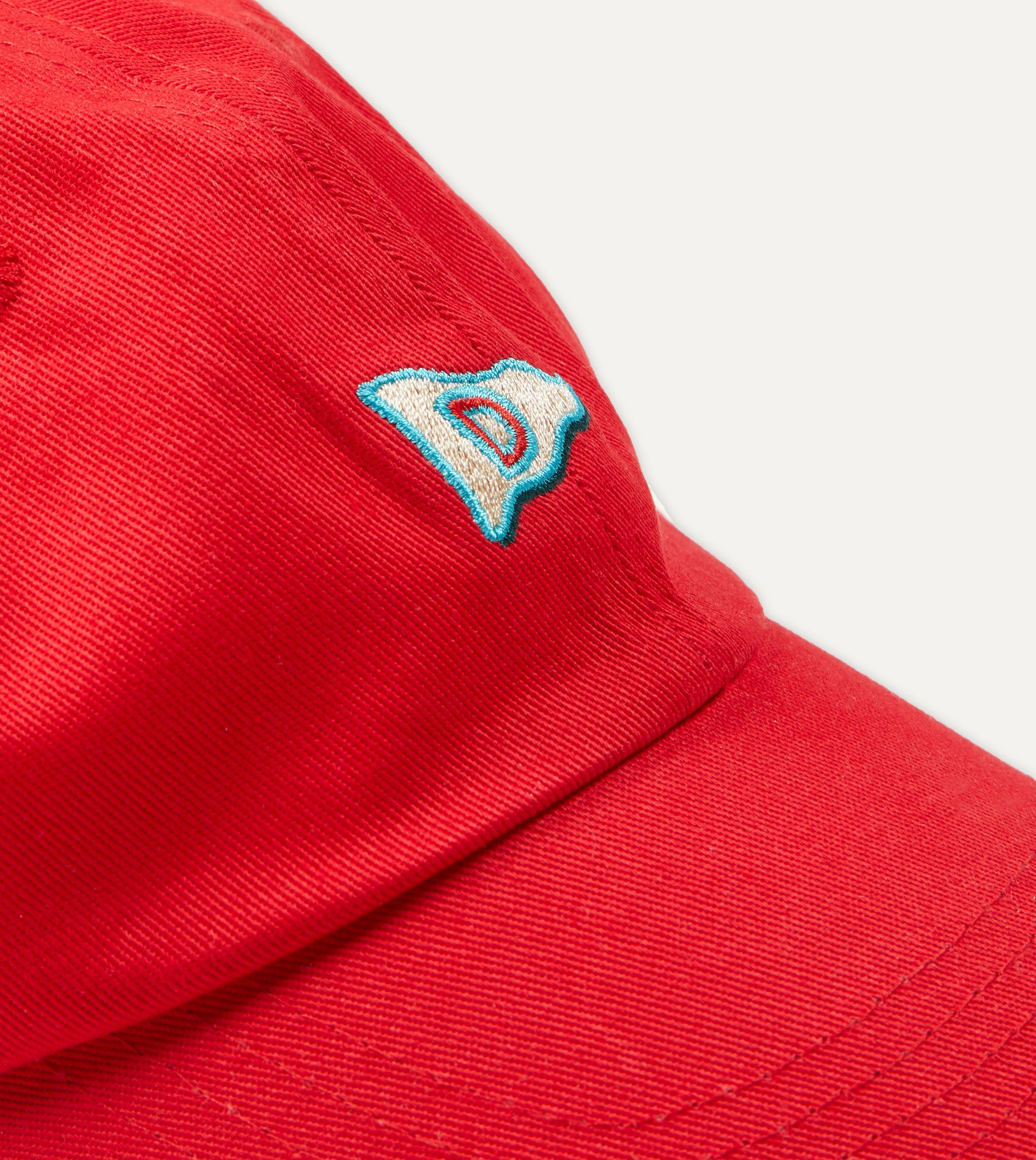 Red 'D' Flag Emblem Cotton Twill Baseball Cap - Image 3