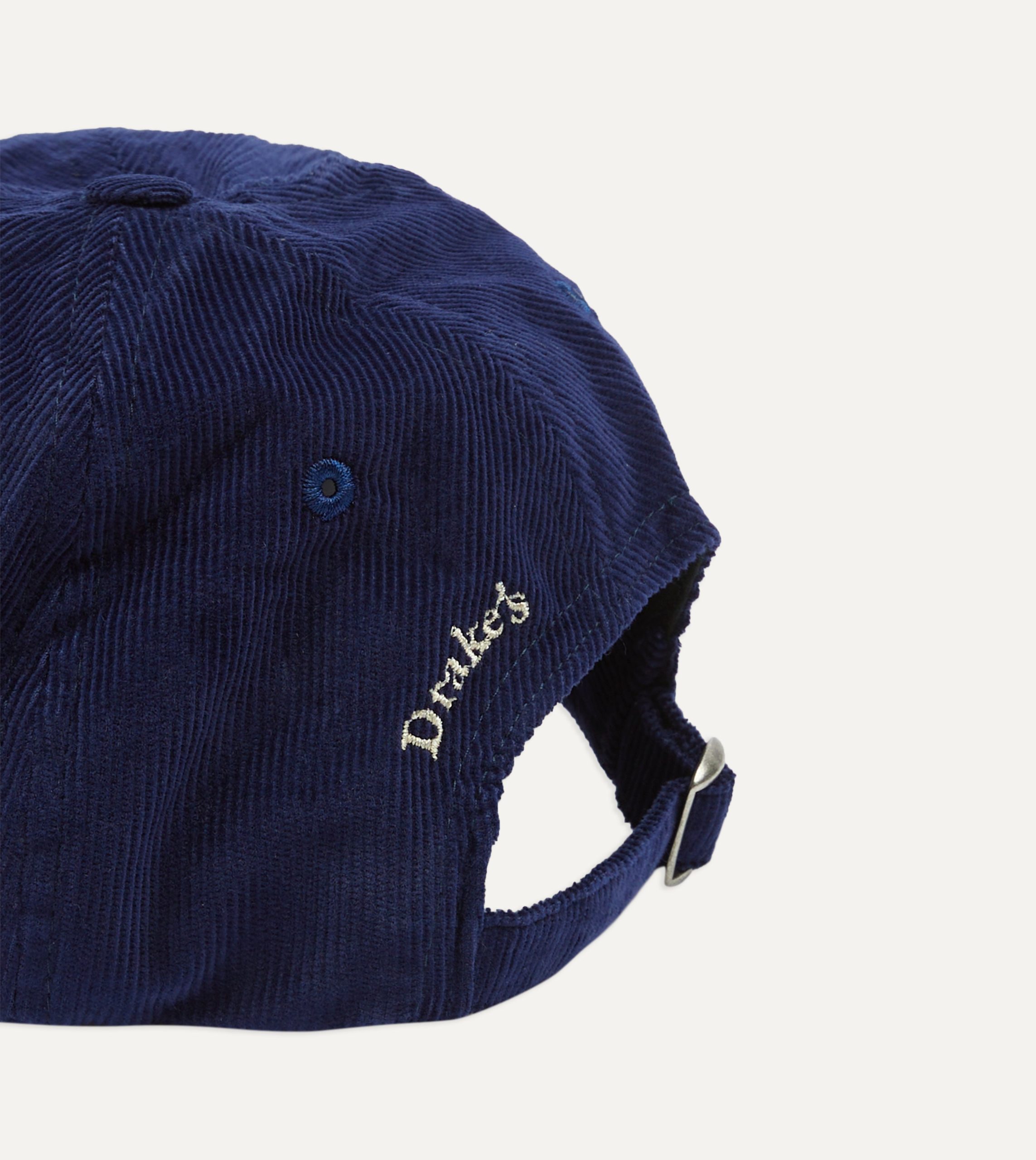 Navy 'D' Flag Emblem Cotton Corduroy Baseball Cap - Image 2