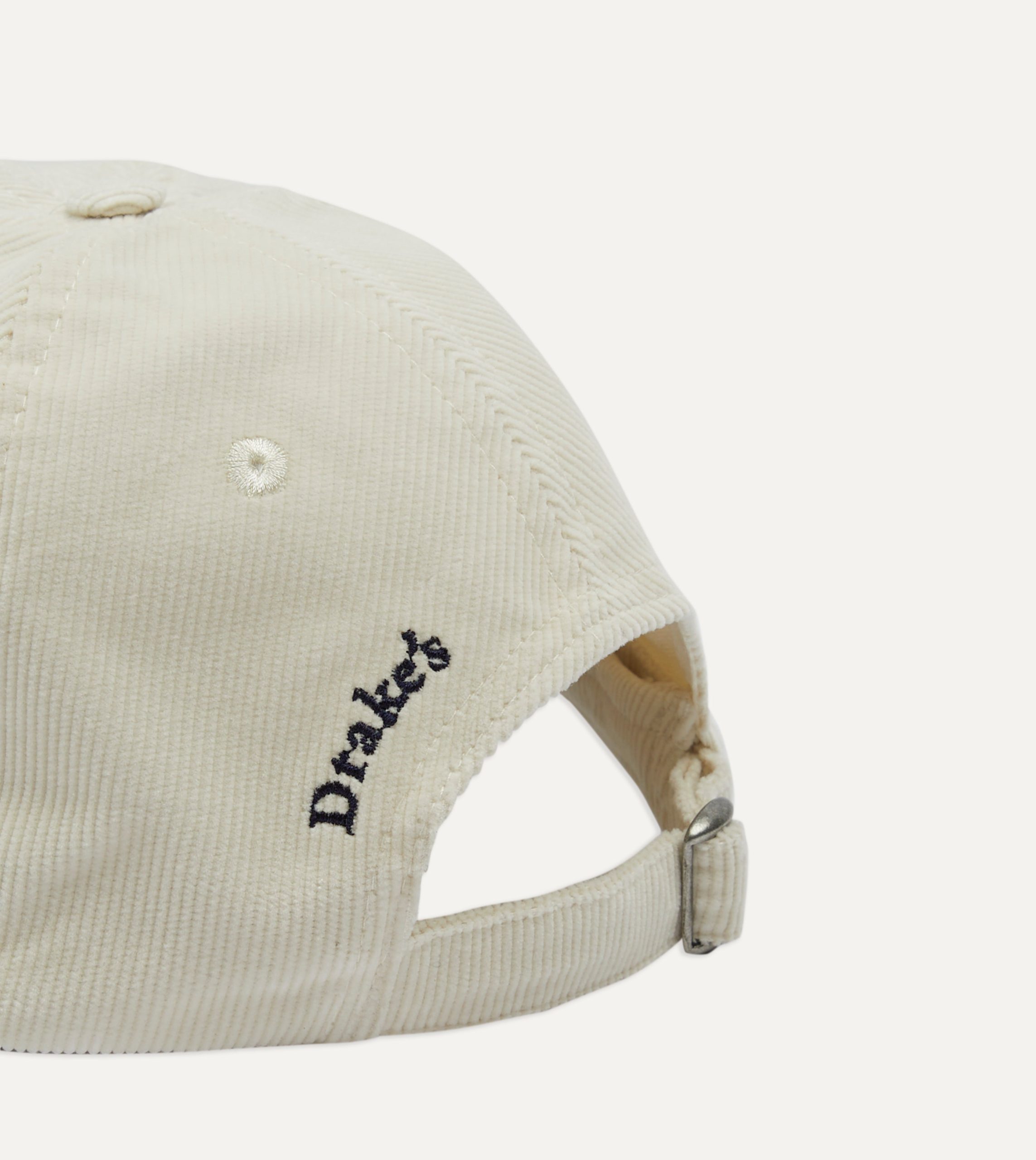 White 'D' Emblem Cotton Corduroy Baseball Cap - Image 2