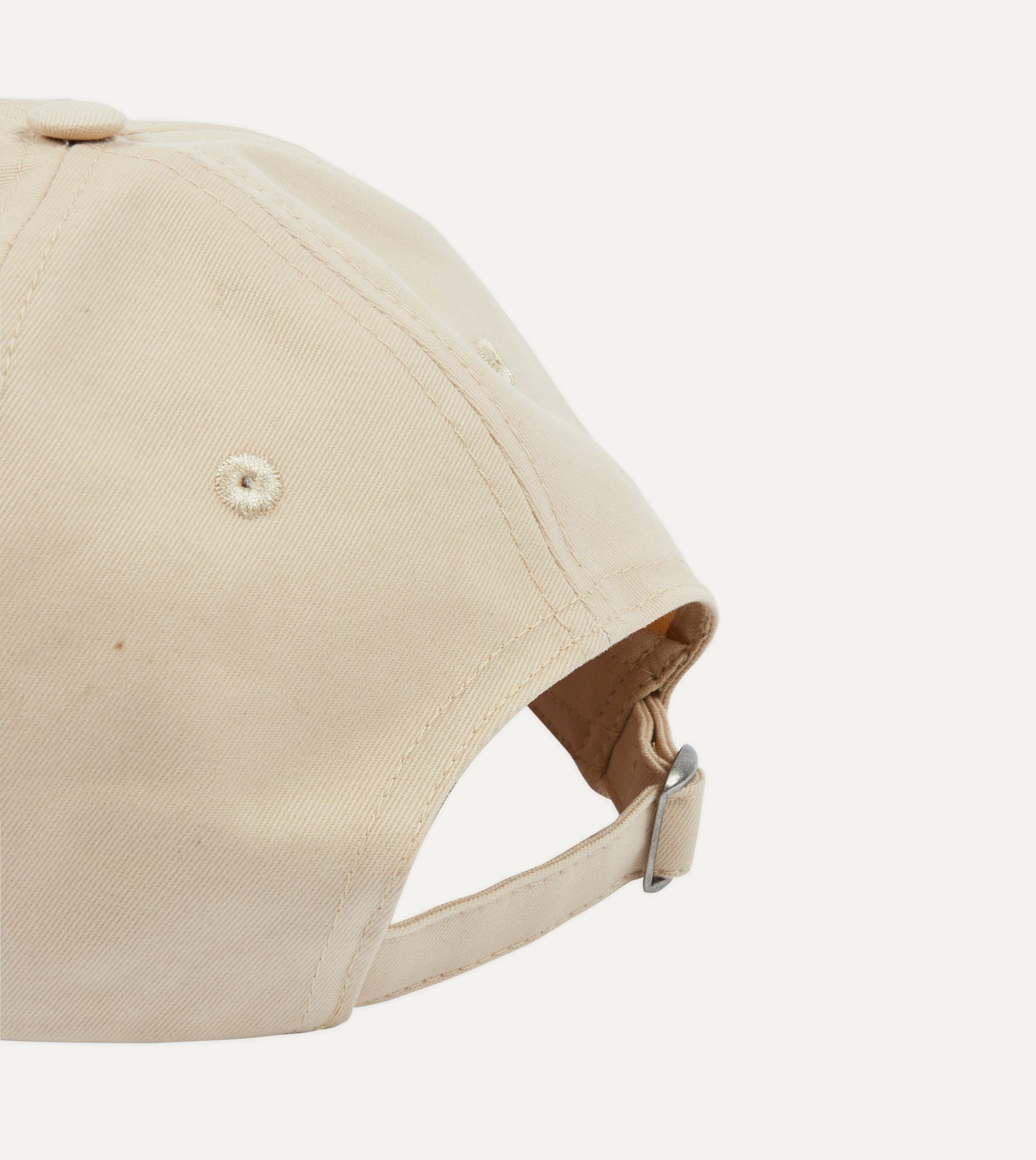Ecru Chainstitch 'D' Oysters Cotton Twill Baseball Cap - Image 2