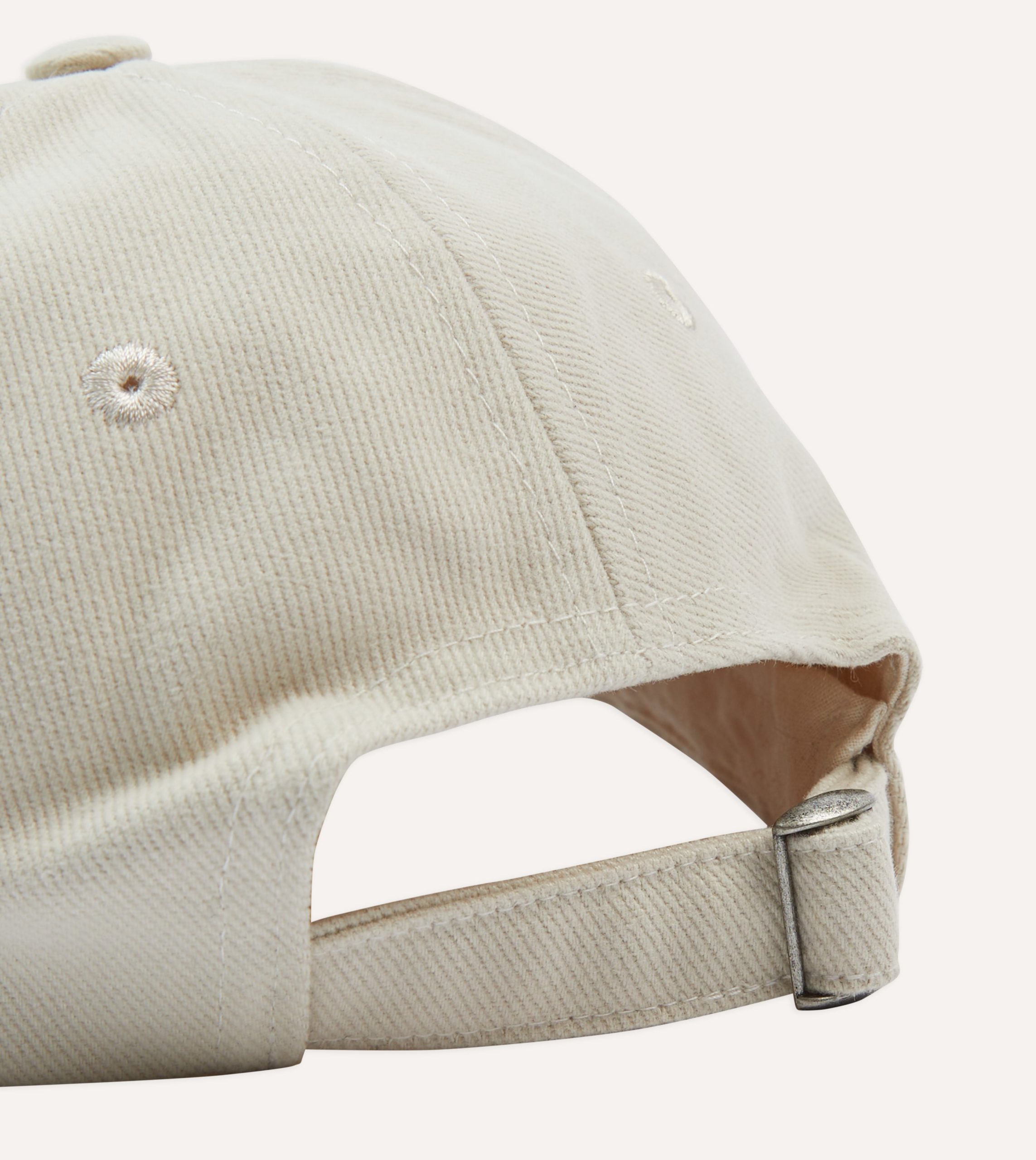 Ecru Peacock Emblem Cotton Baseball Cap - Image 2