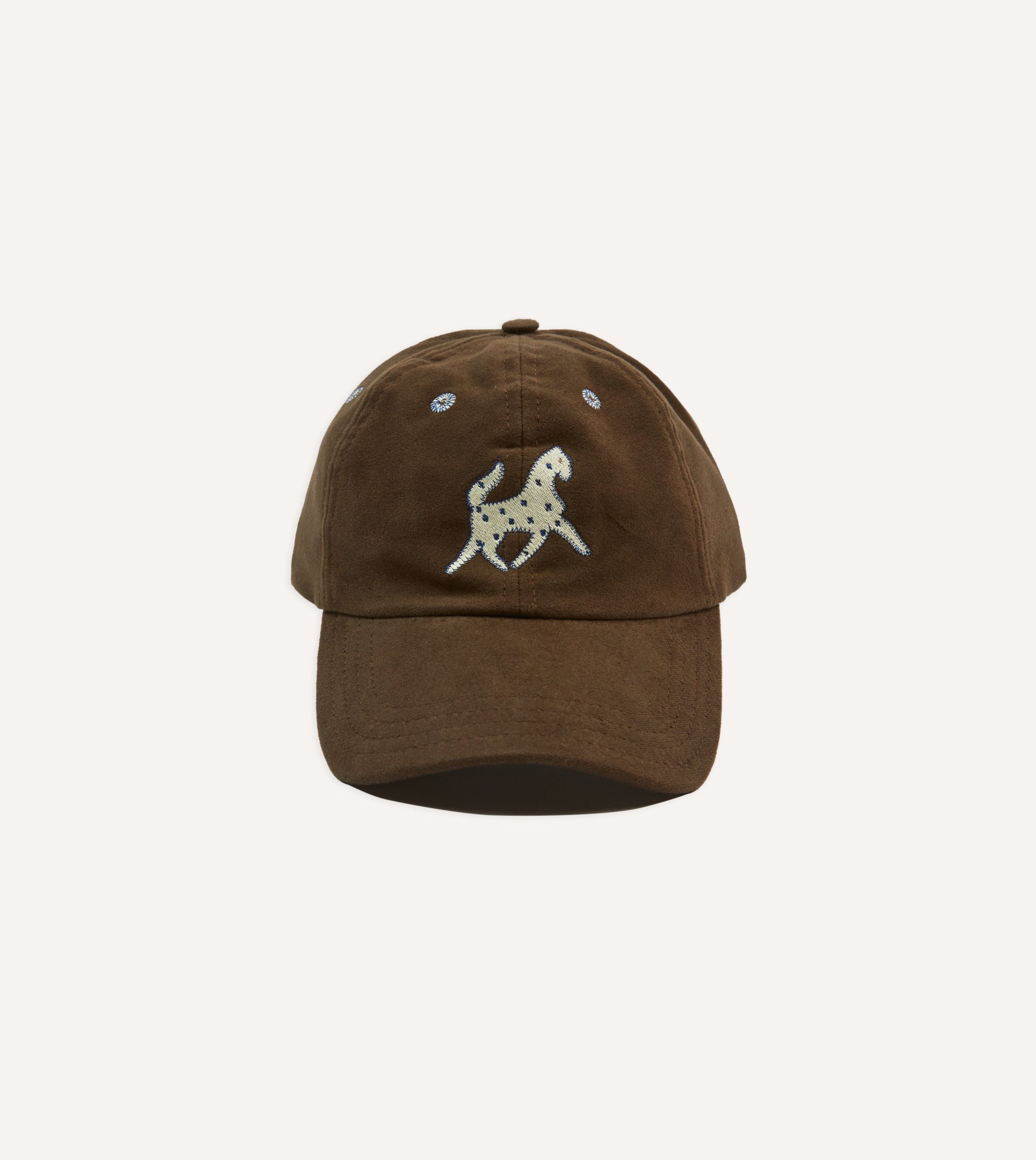 Brown Horse Emblem Moleskin Baseball Cap